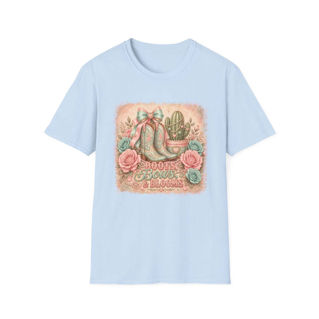 Cowgirl Boots & Cactus Floral Western Graphic Tee