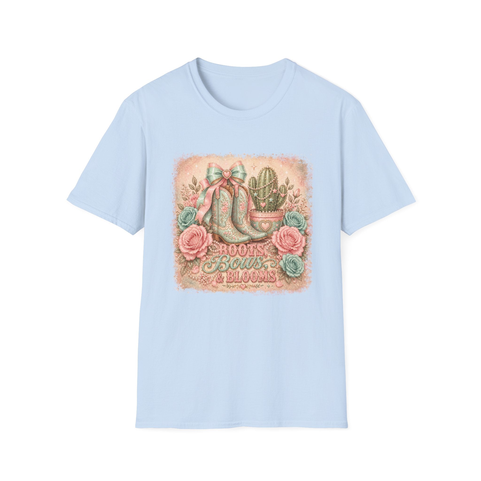 Cowgirl Boots & Cactus Floral Western Graphic Tee