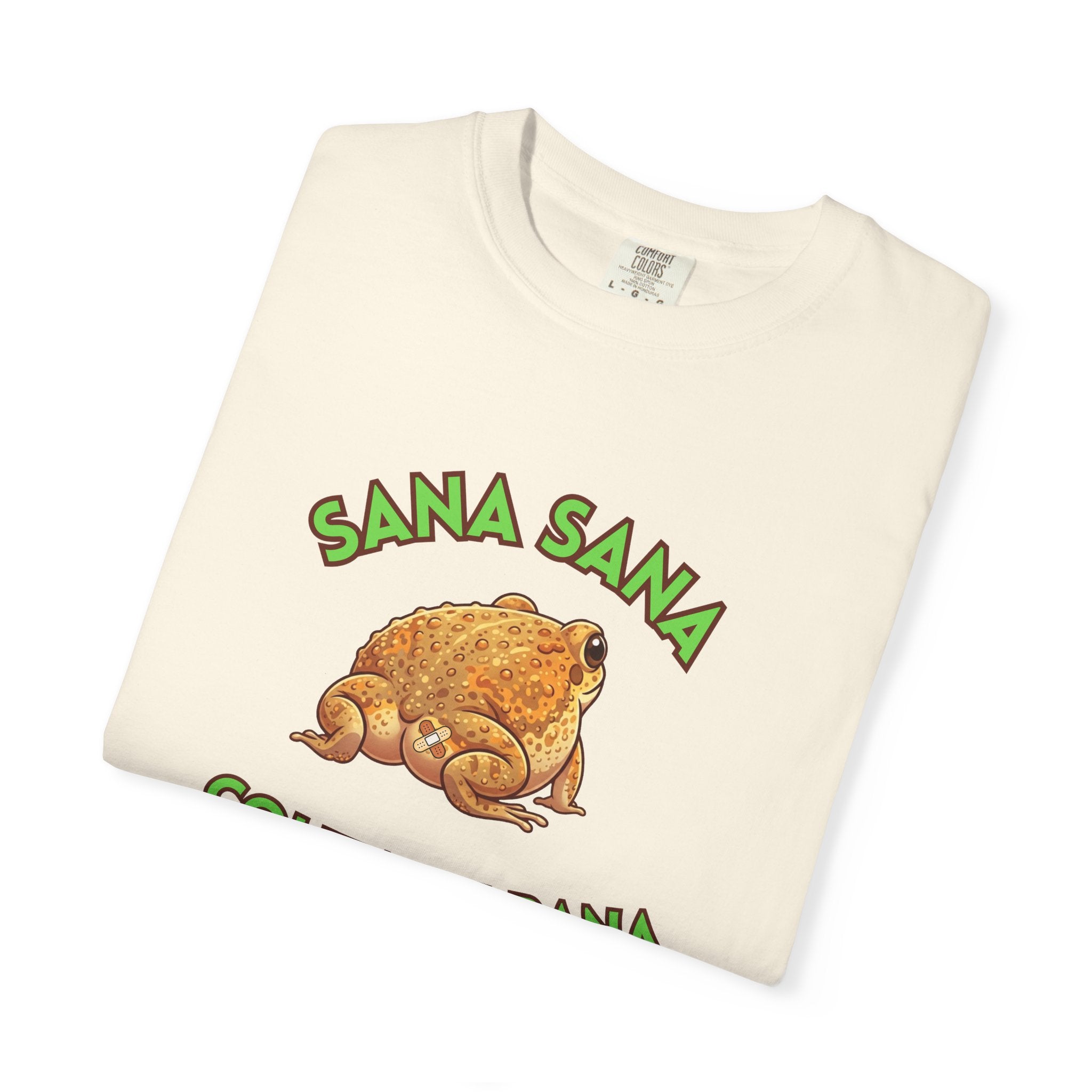 Sana Sana Colita de Rana Comfort Colors T-Shirt — Cute Spanish Frog Saying Healing Charm