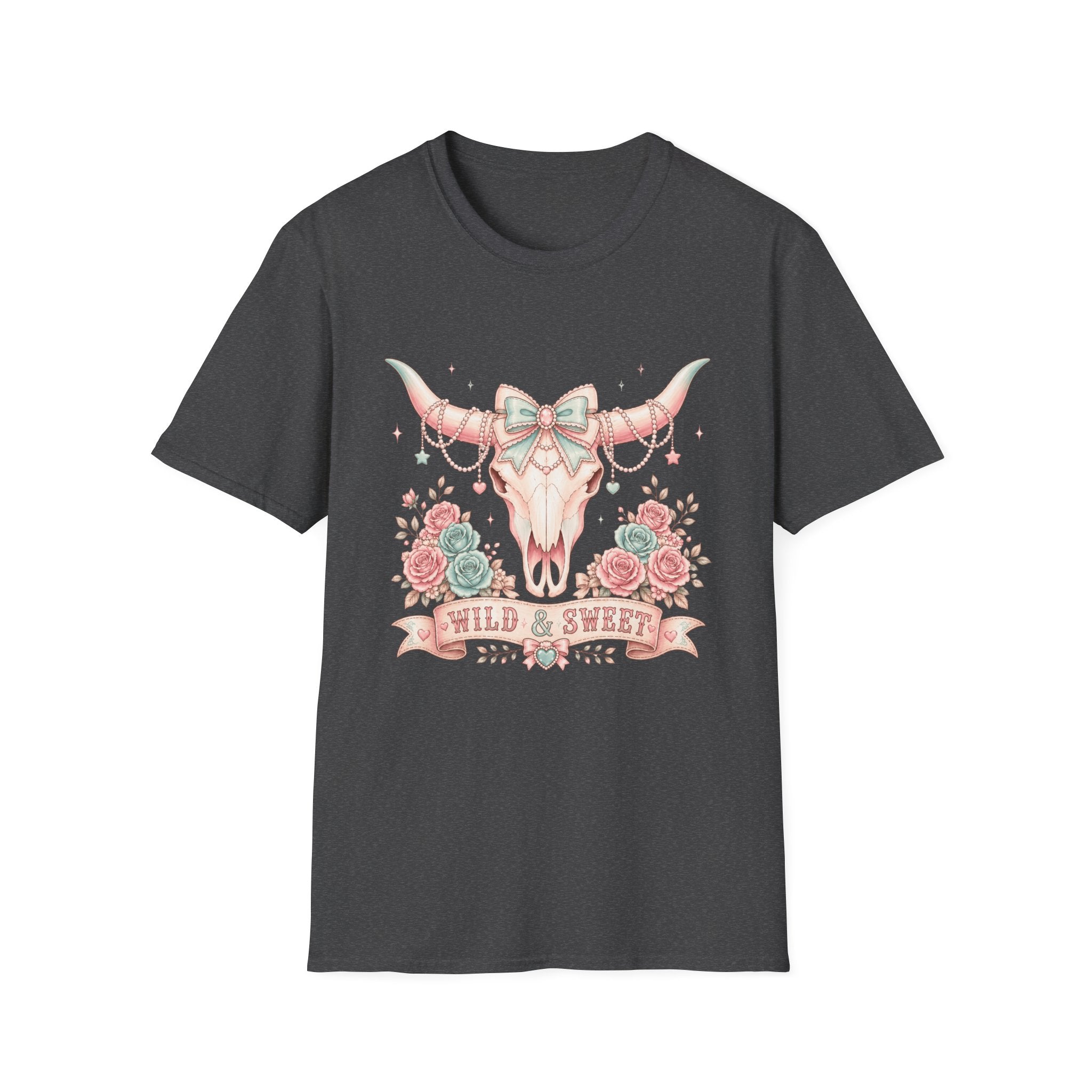 Western Coquette Floral Skull Graphic Tee