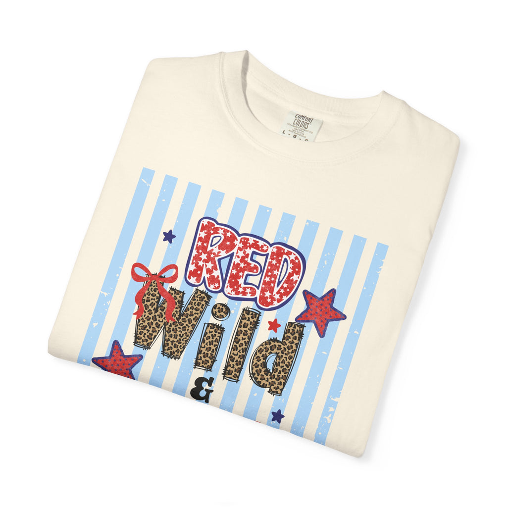Red Wild & Blue Cheetah Print Patriotic Comfort Colors Tee
