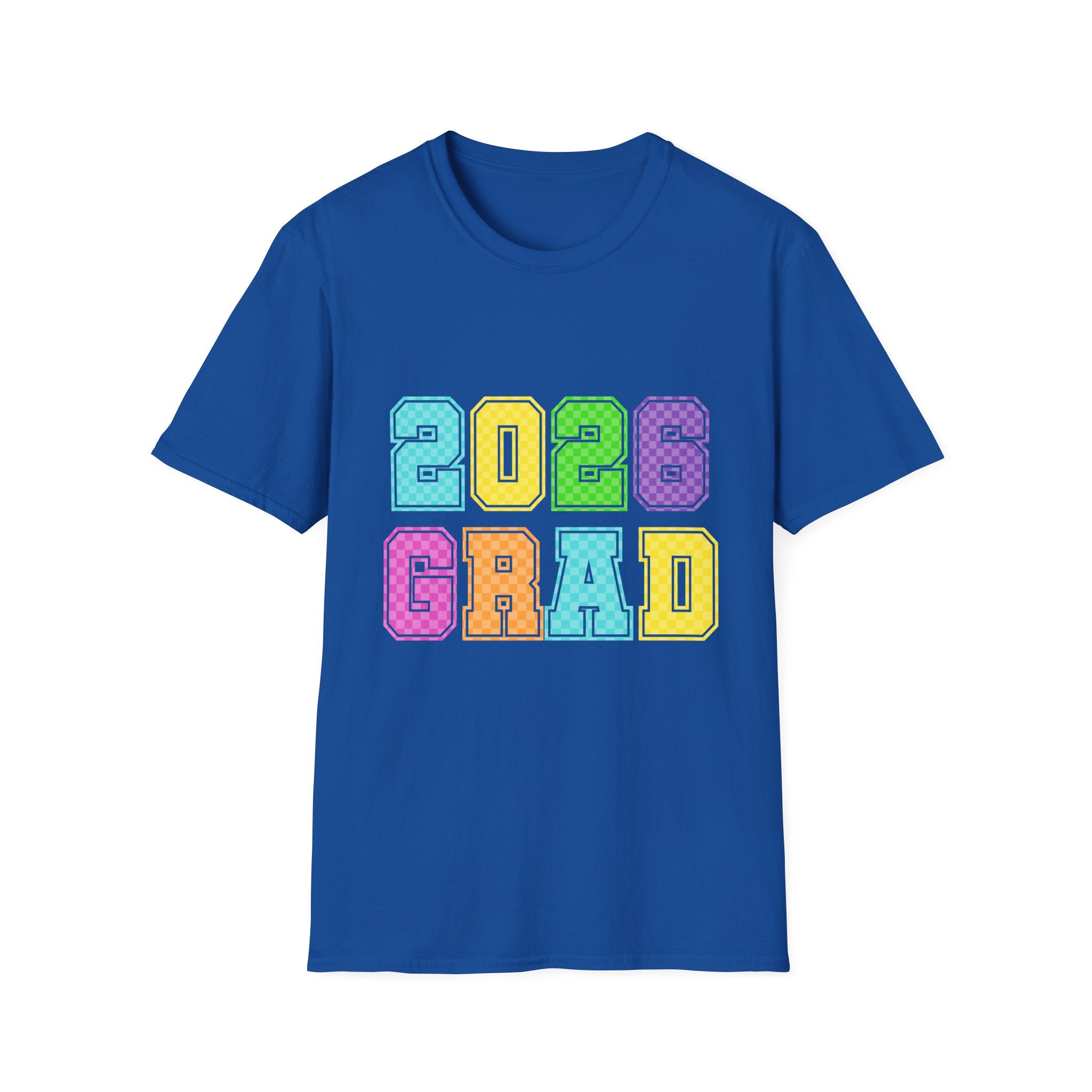 2026 Grad T-Shirt — Colorful Block Letter Graduation Tee