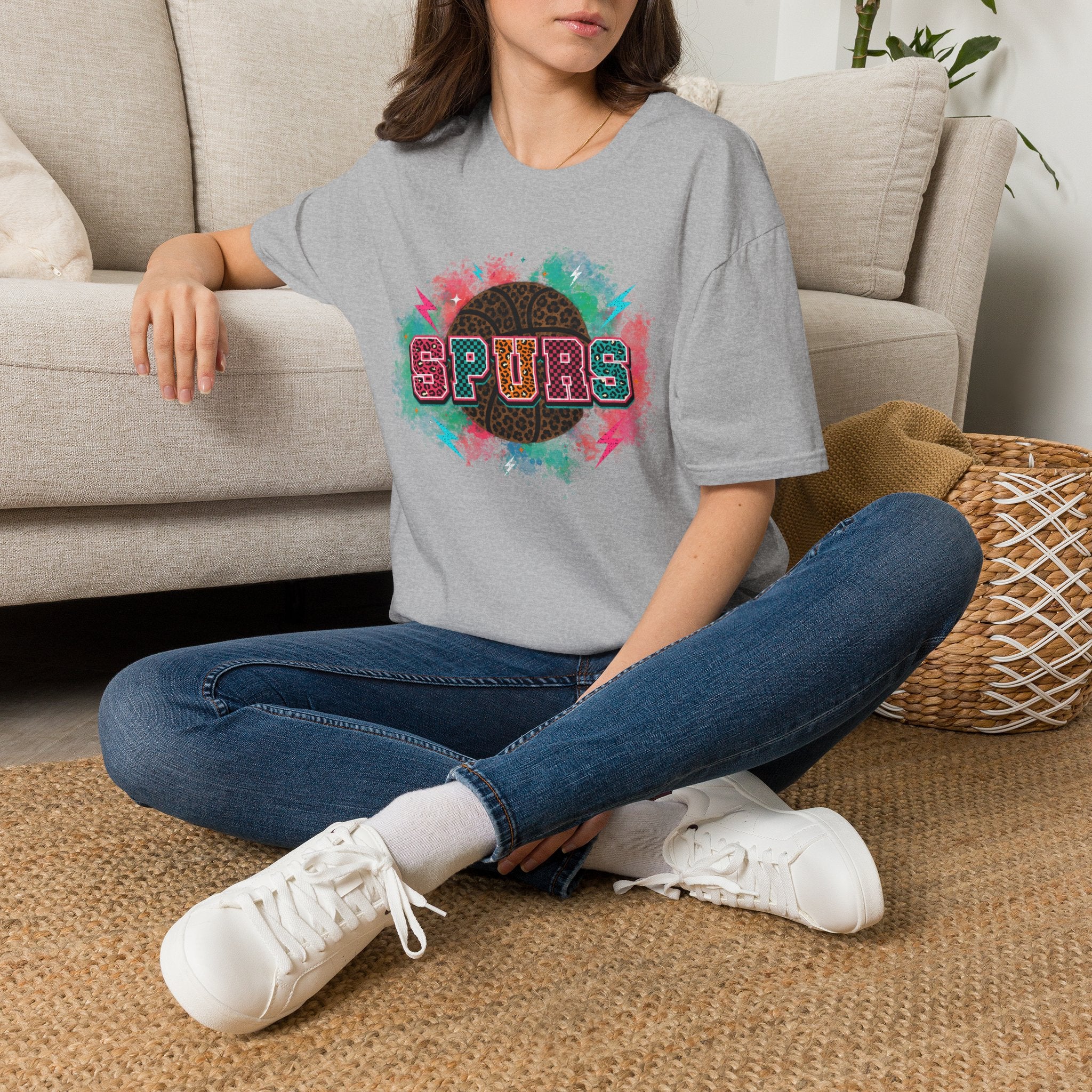 Colorful Leopard San Antonio Basketball TShirt