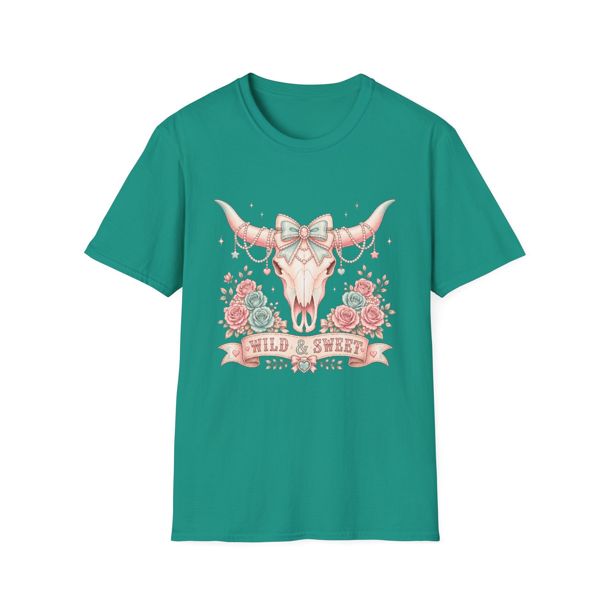 Western Coquette Floral Skull Graphic Tee