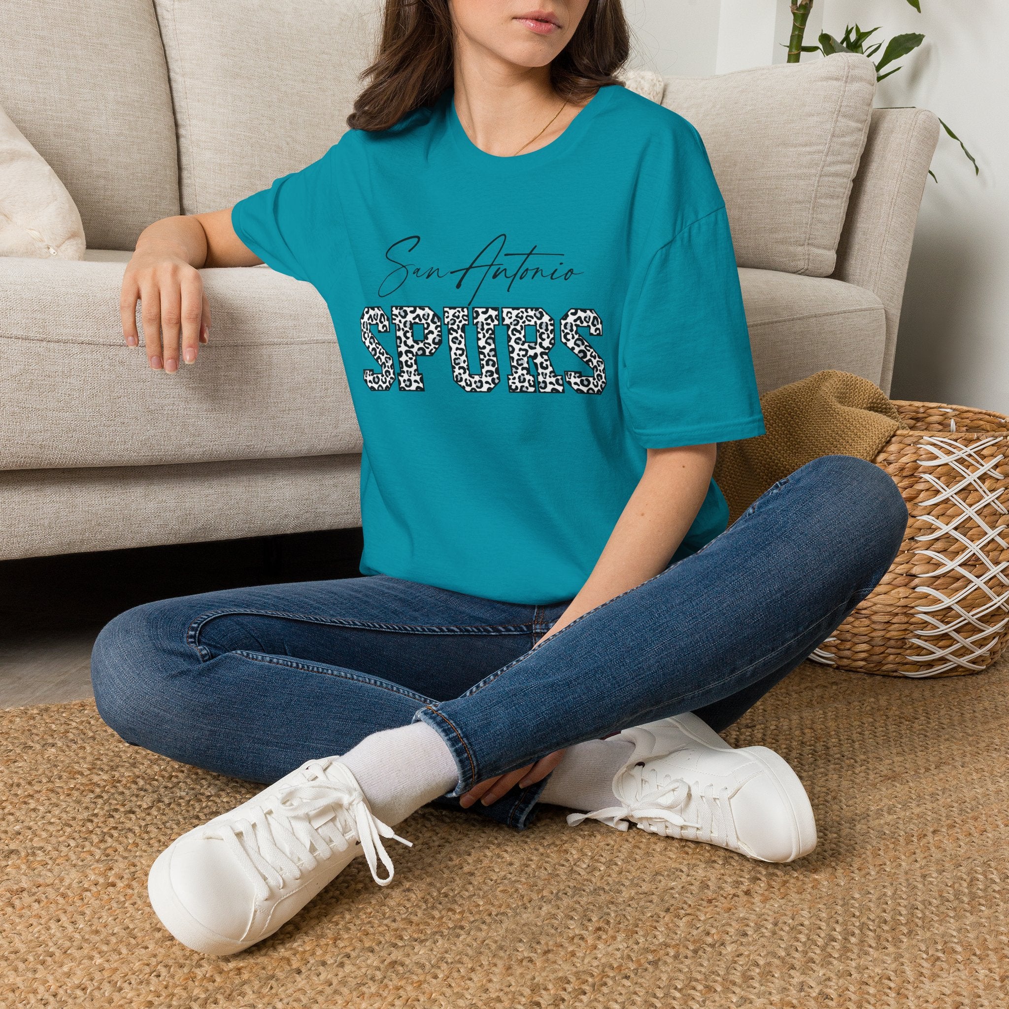 San Antonio Spurs Leopard Print T-Shirt