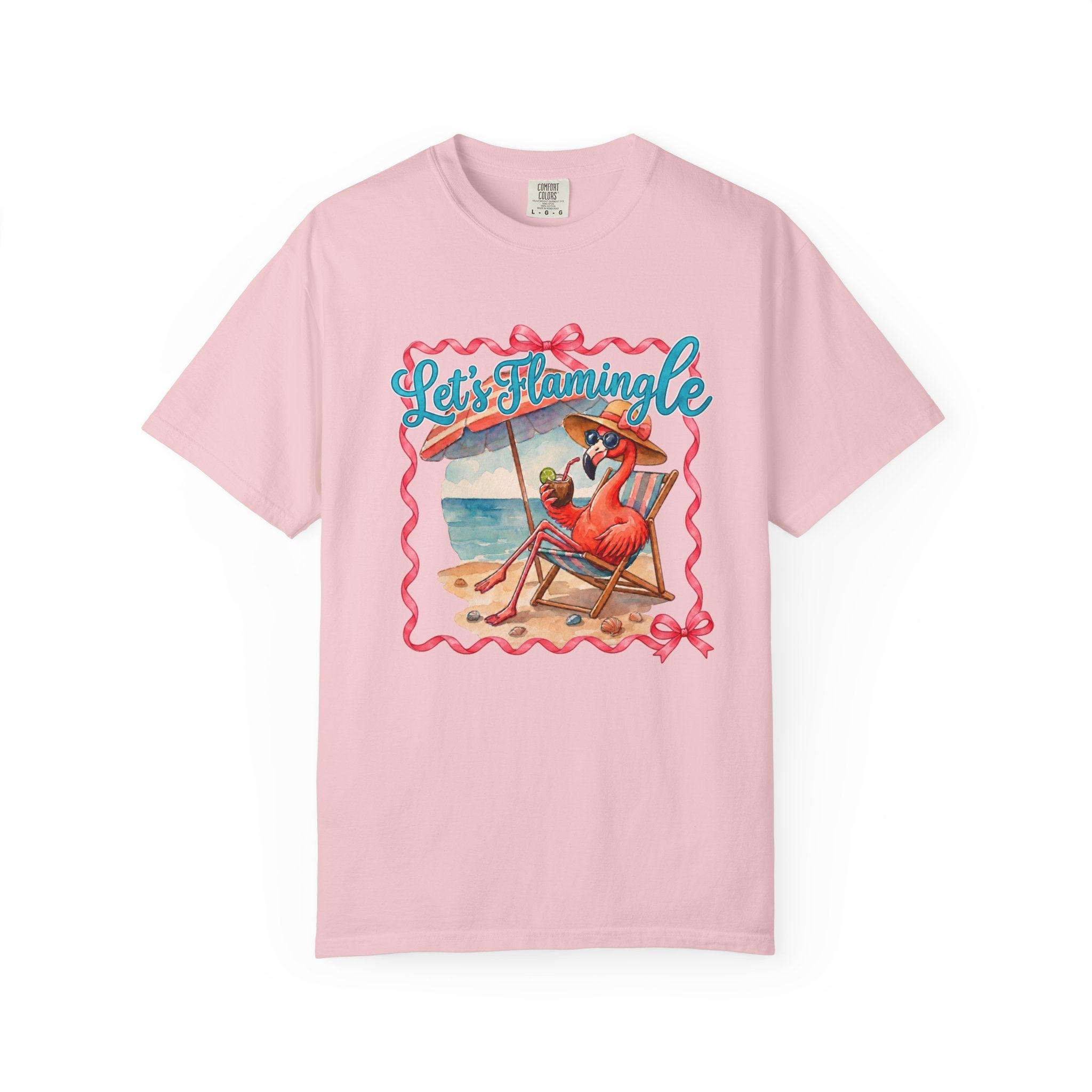 Let's Flamingle Retro Flamingo Beach Comfort Colors T-Shirt