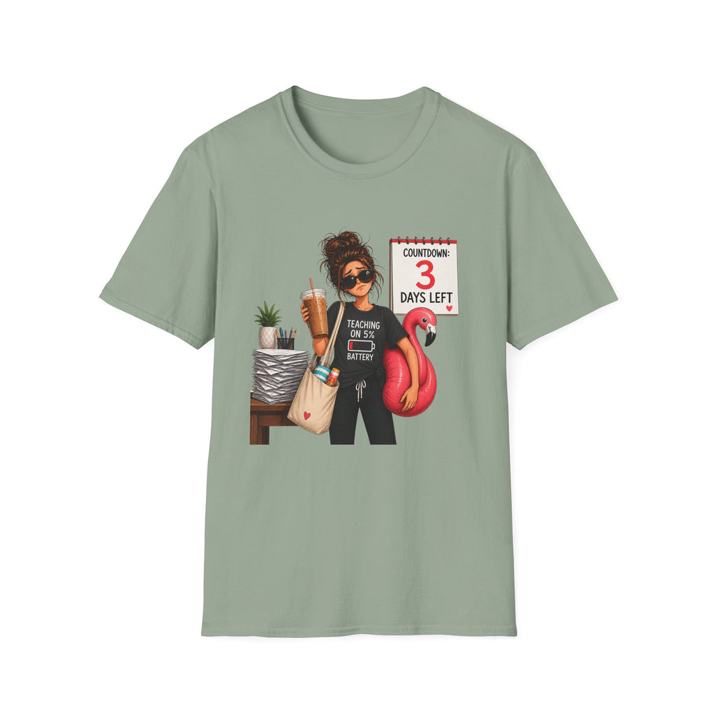 Teacher Countdown 3 Days Left T-Shirt — Funny End‑of‑School Vacation Tee