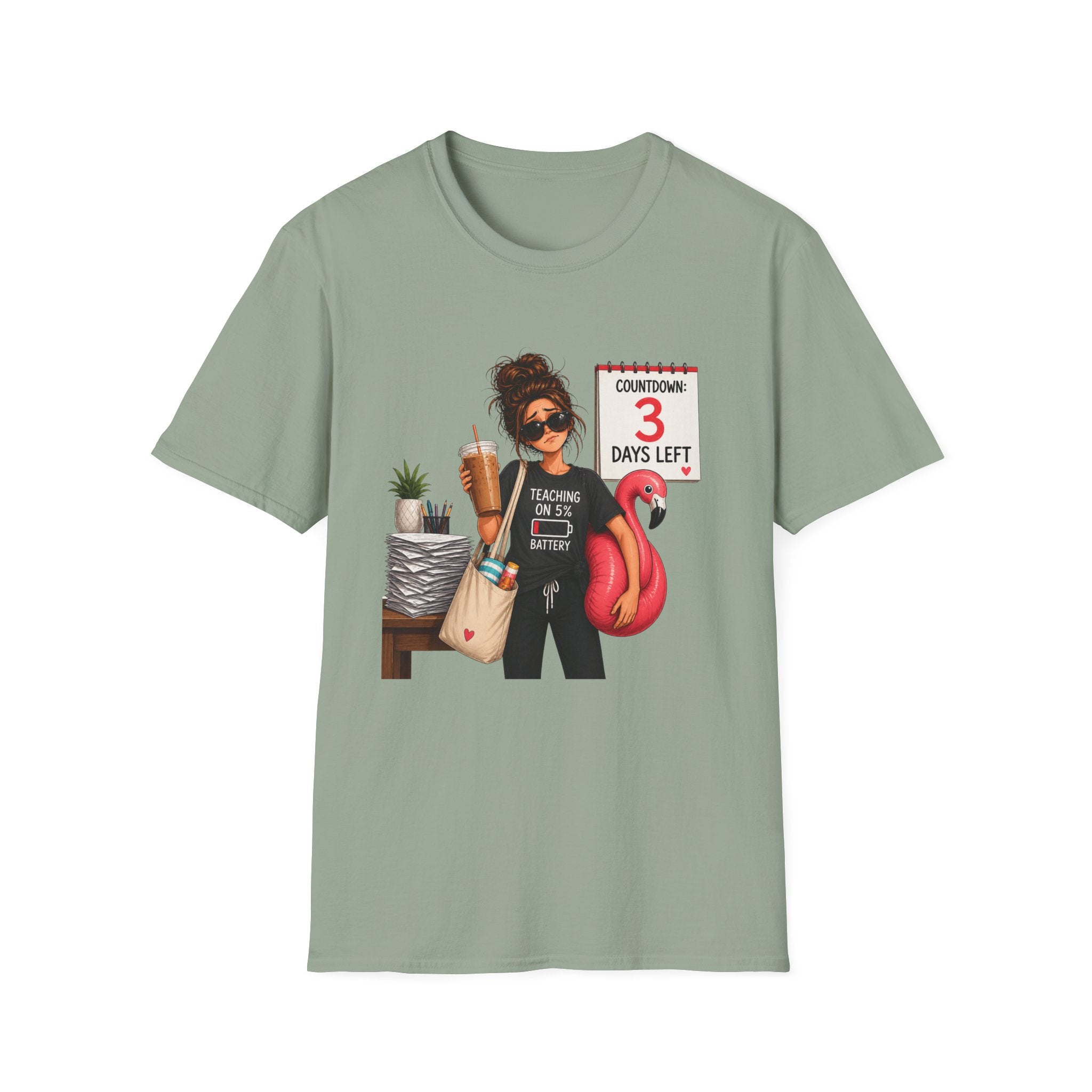 Teacher Countdown 3 Days Left T-Shirt — Funny End‑of‑School Vacation Tee
