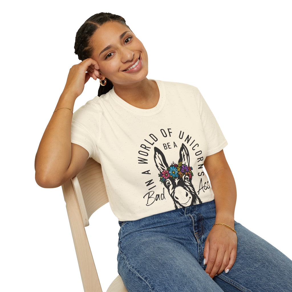 Funny Donkey Floral Crown T-shirt