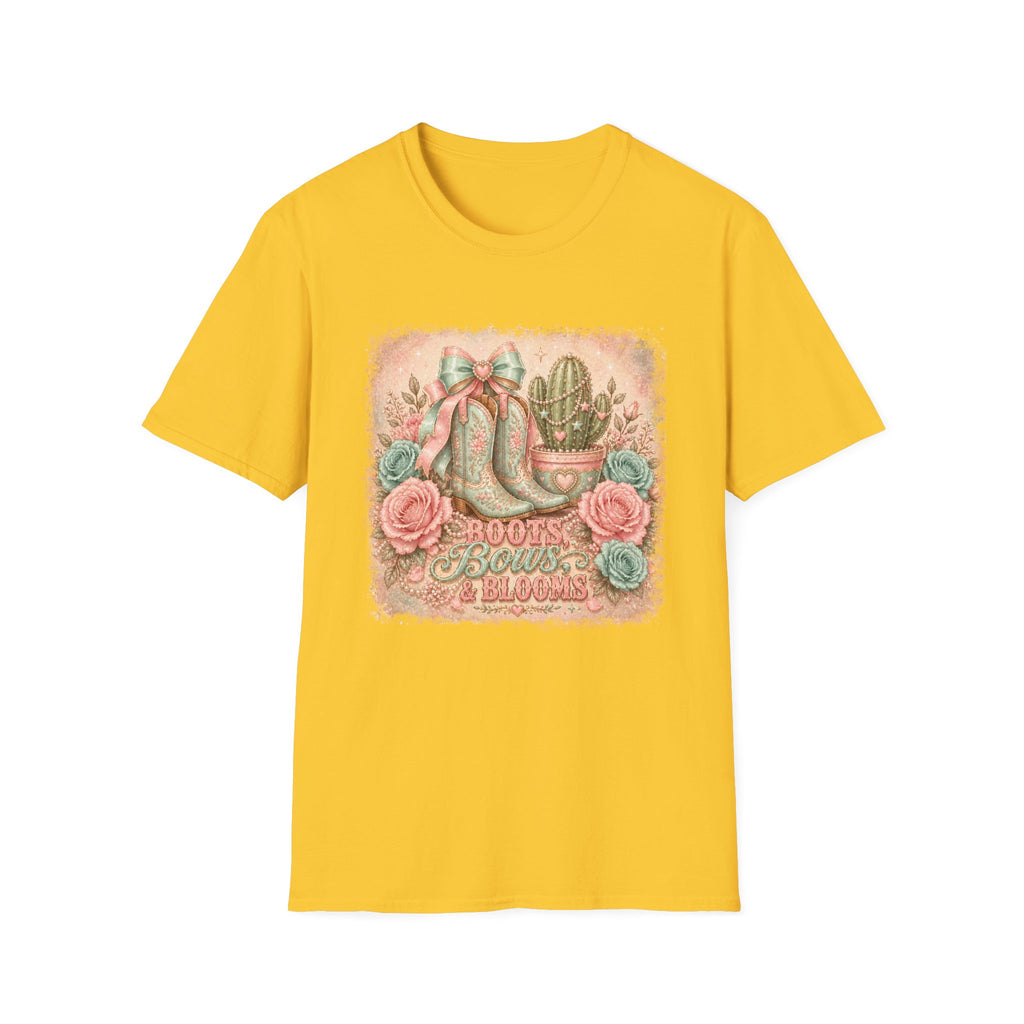 Cowgirl Boots & Cactus Floral Western Graphic Tee