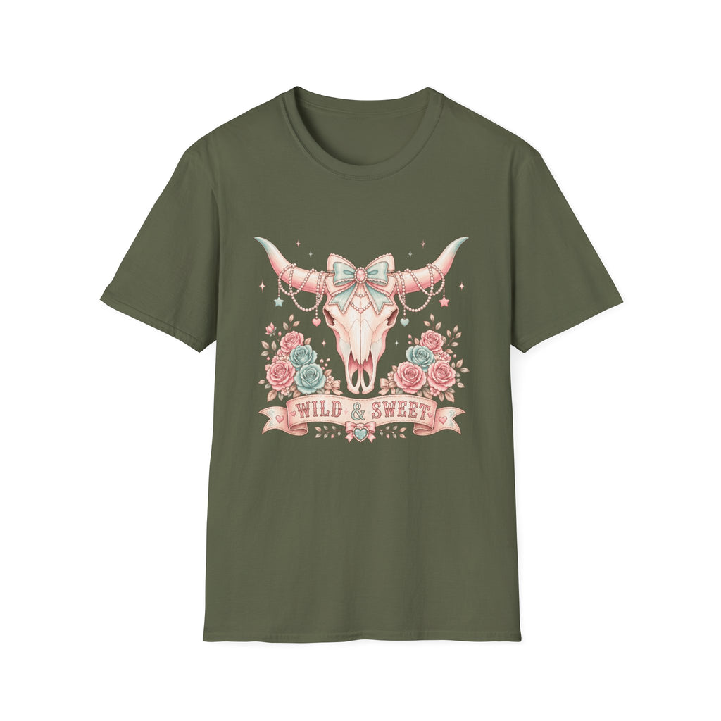 Western Coquette Floral Skull Graphic Tee
