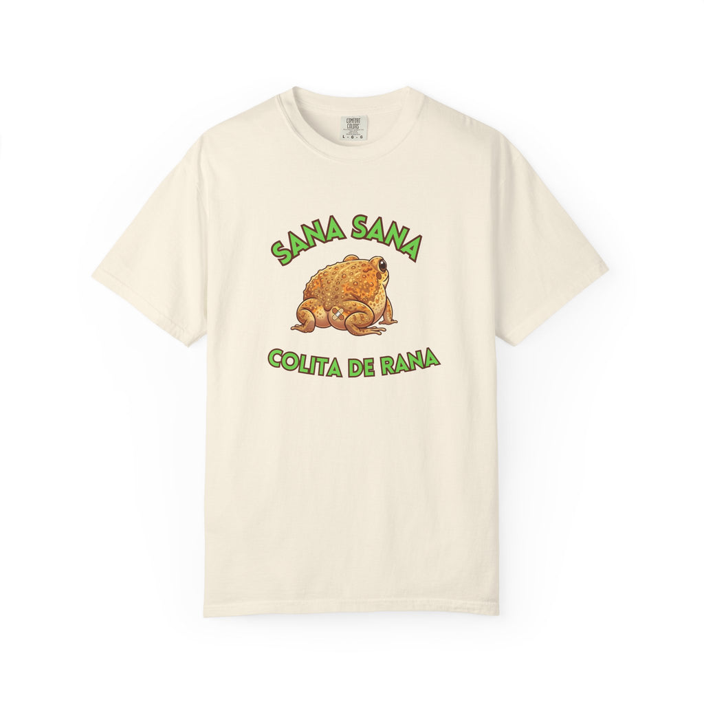 Sana Sana Colita de Rana Comfort Colors T-Shirt — Cute Spanish Frog Saying Healing Charm