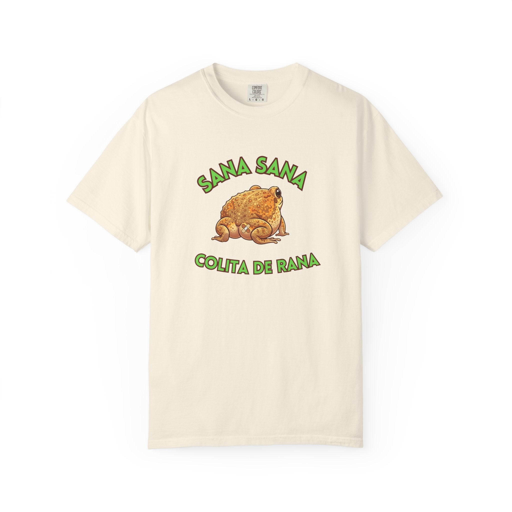 Sana Sana Colita de Rana Comfort Colors T-Shirt — Cute Spanish Frog Saying Healing Charm