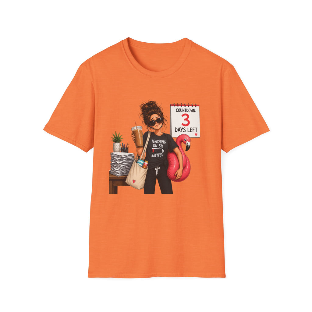 Teacher Countdown 3 Days Left T-Shirt — Funny End‑of‑School Vacation Tee