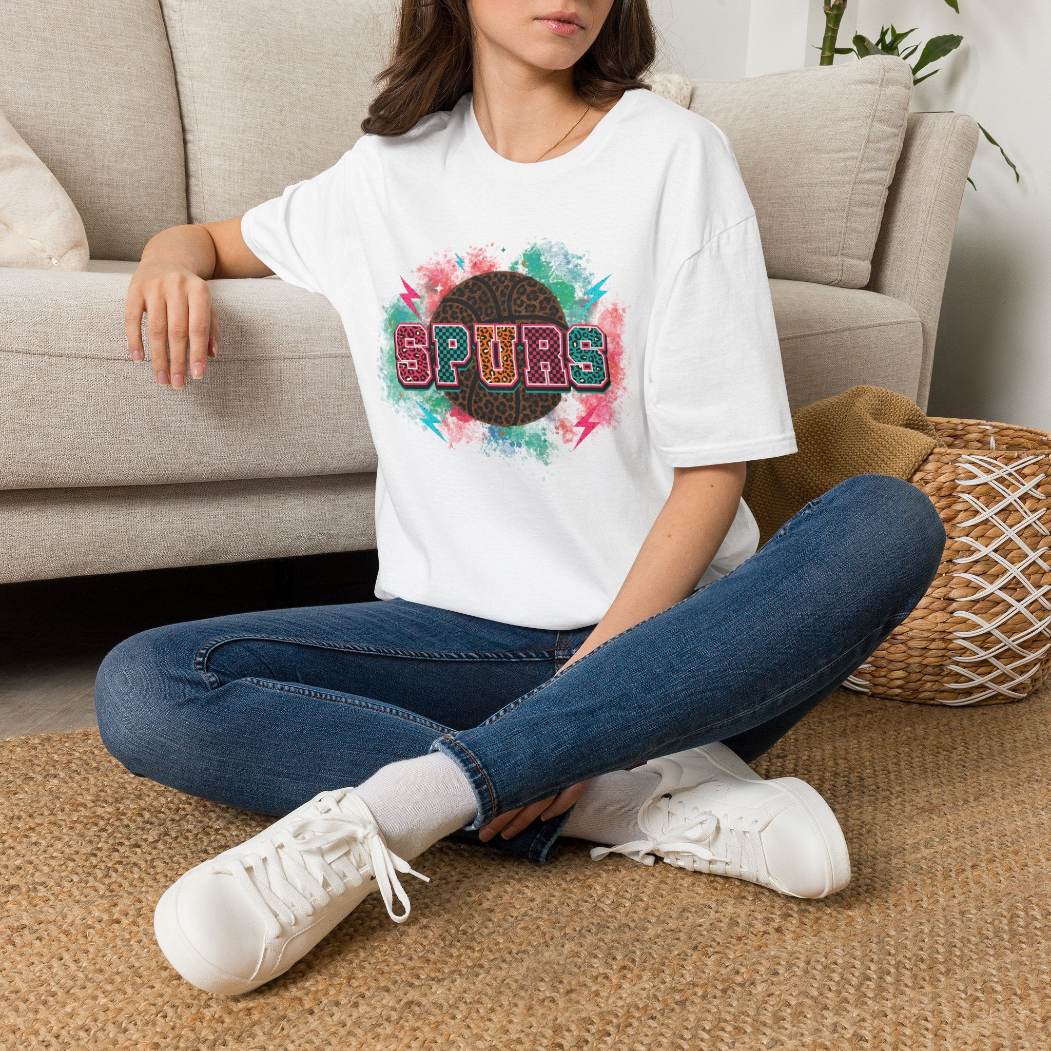 Colorful Leopard San Antonio Basketball TShirt