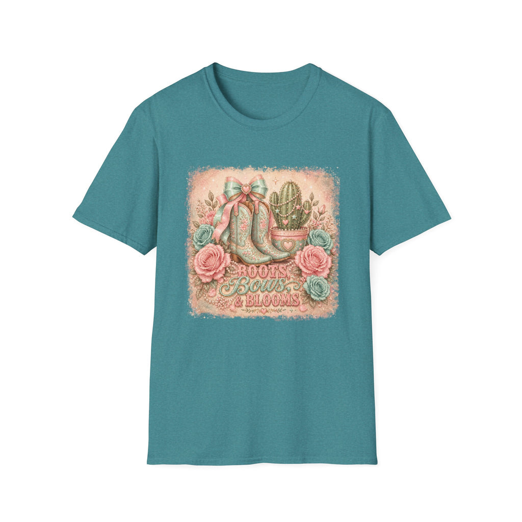 Cowgirl Boots & Cactus Floral Western Graphic Tee