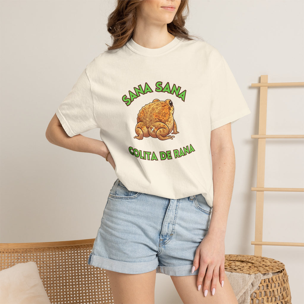 Sana Sana Colita de Rana Comfort Colors T-Shirt — Cute Spanish Frog Saying Healing Charm