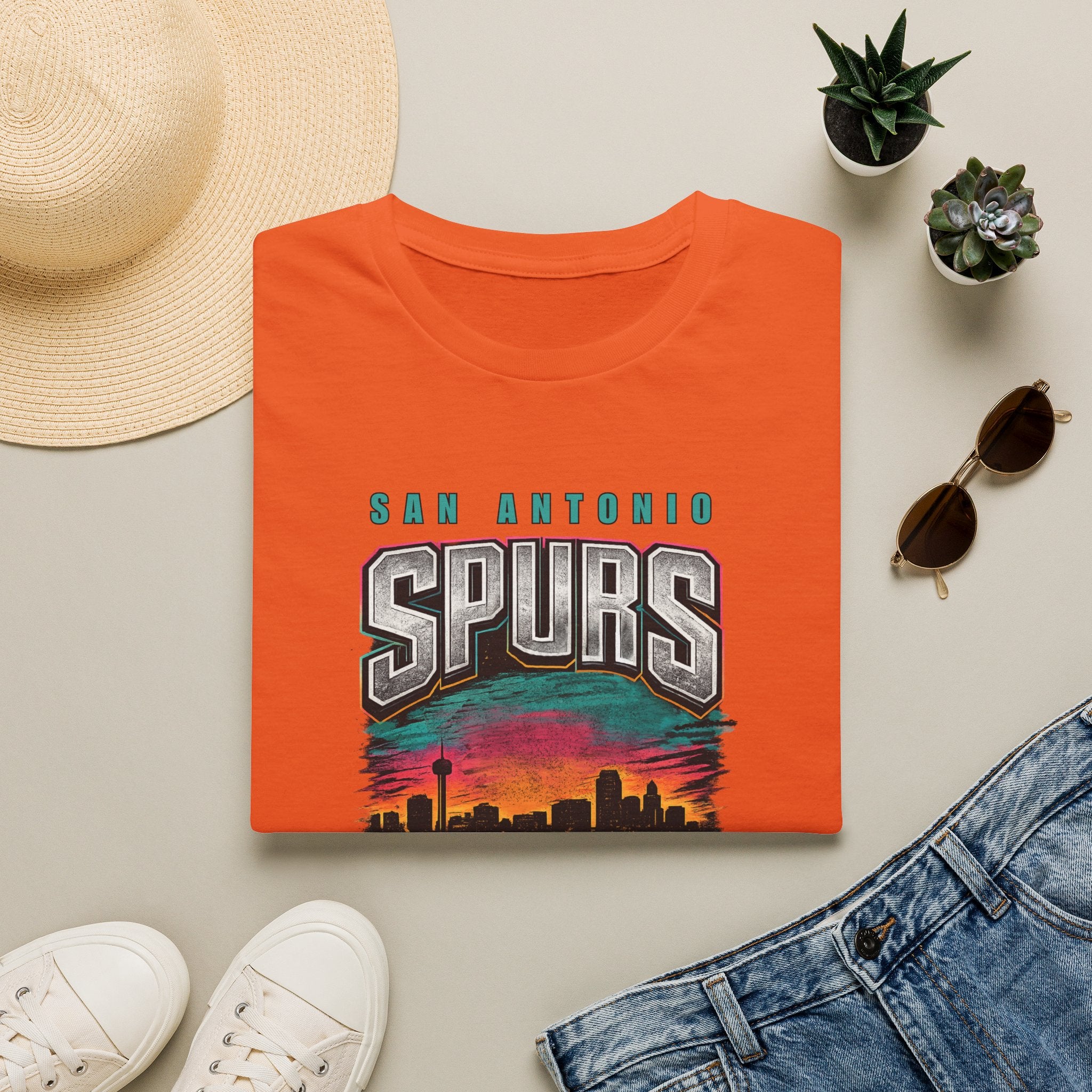 San Antonio City Skyline Spurs T-Shirt