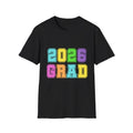 2026 Grad T-Shirt — Colorful Block Letter Graduation Tee