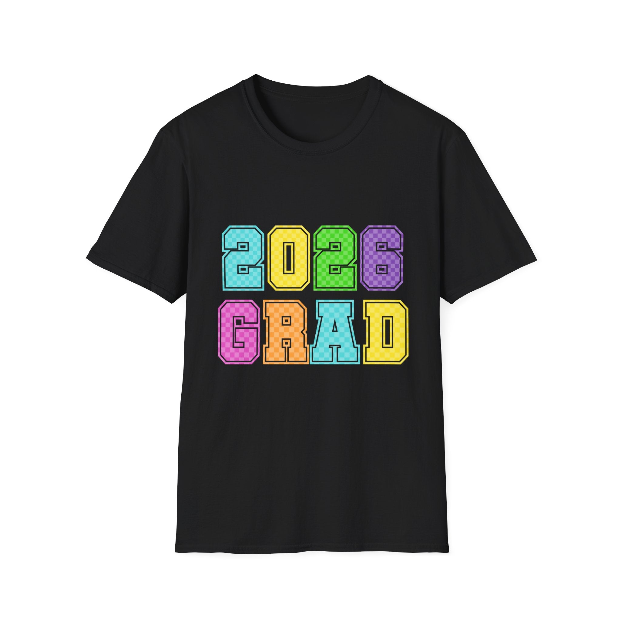 2026 Grad T-Shirt — Colorful Block Letter Graduation Tee