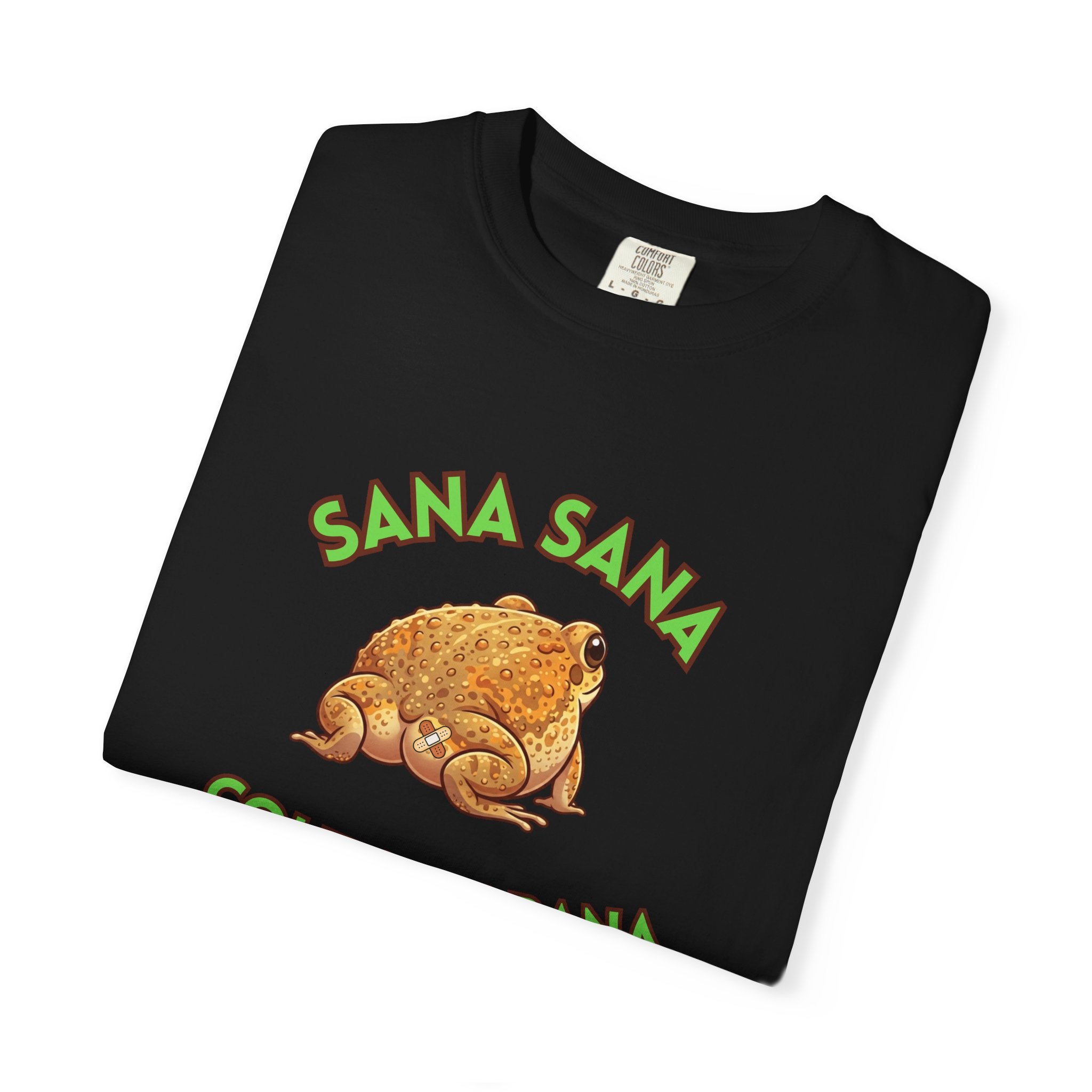 Sana Sana Colita de Rana Comfort Colors T-Shirt — Cute Spanish Frog Saying Healing Charm