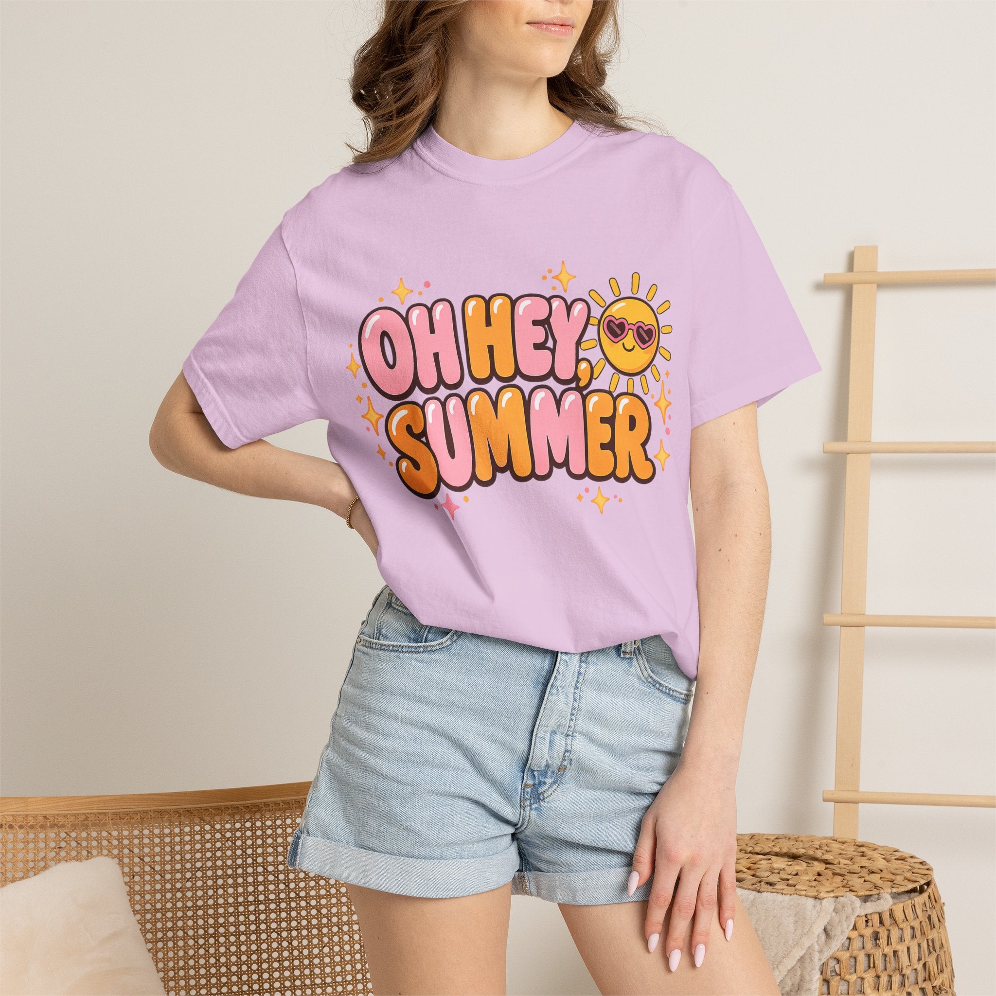 Oh Hey Summer Cute Retro Sun Comfort Colors T-Shirt