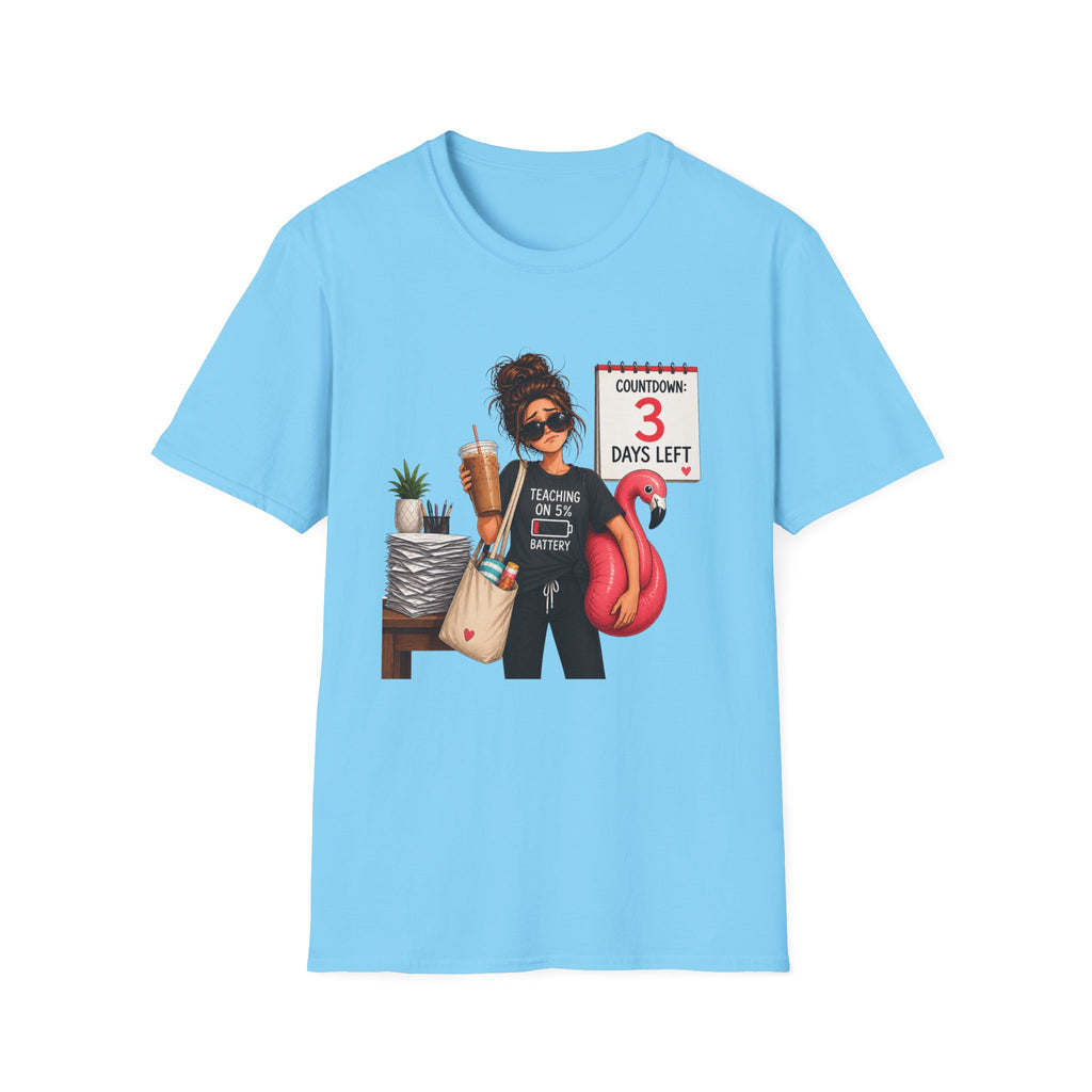 Teacher Countdown 3 Days Left T-Shirt — Funny End‑of‑School Vacation Tee