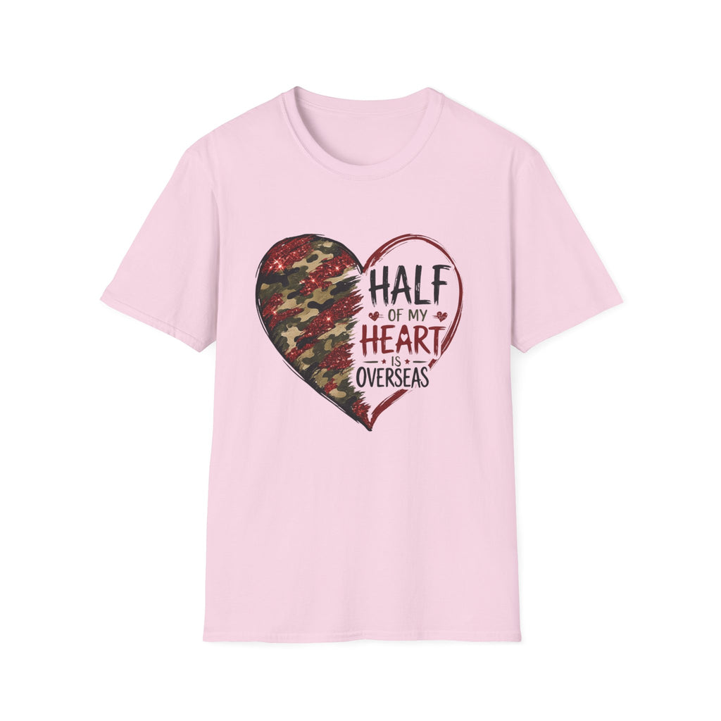 Half My Heart Is Overseas Camo Heart T-Shirt