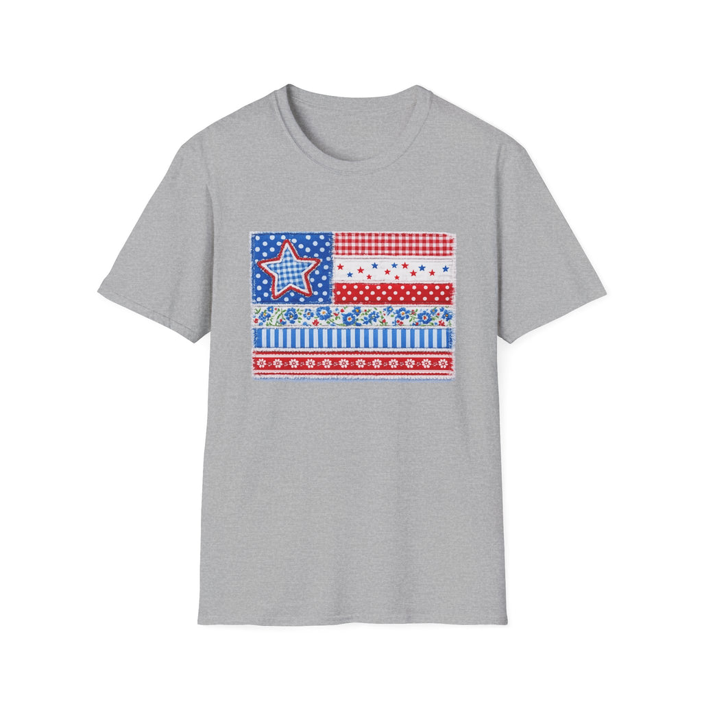 Patriotic Patchwork American Flag T-Shirt