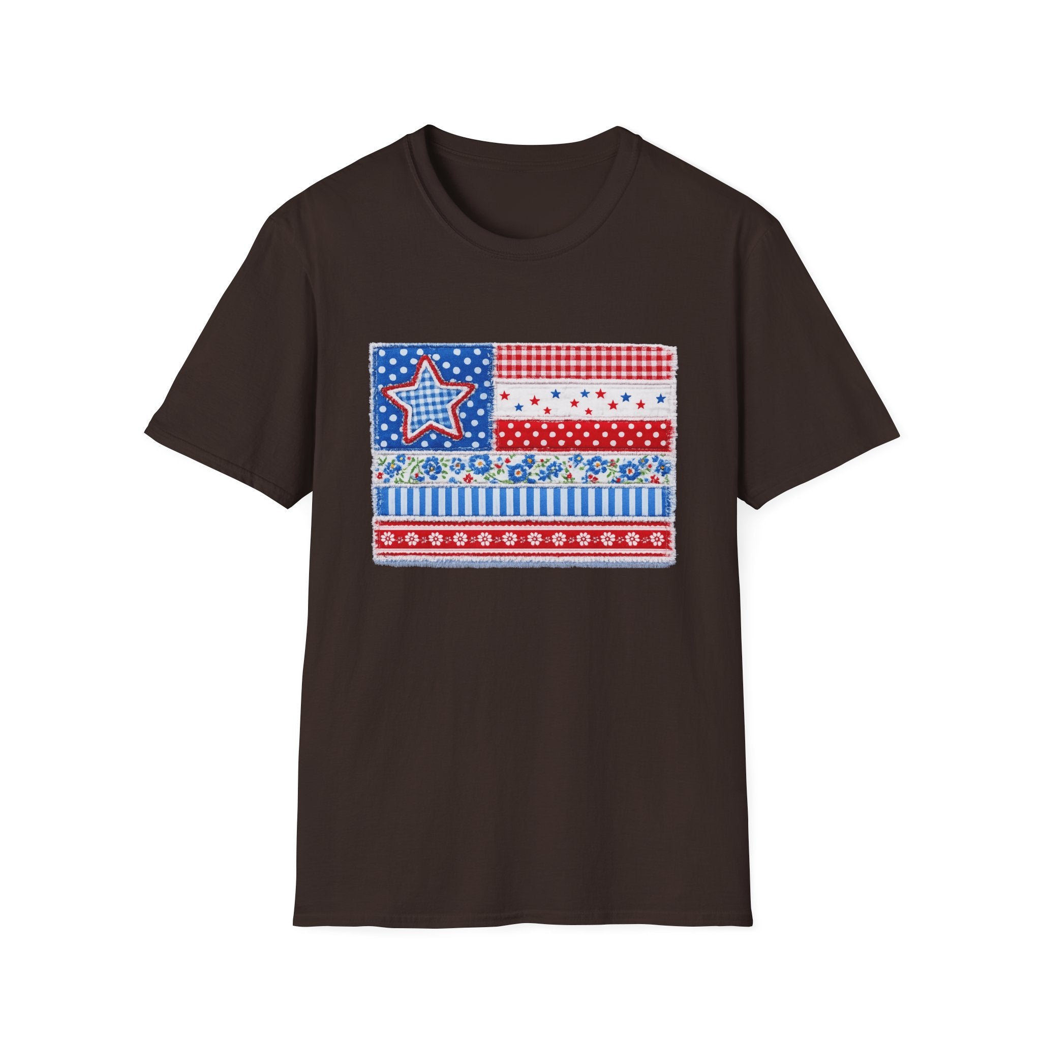 Patriotic Patchwork American Flag T-Shirt