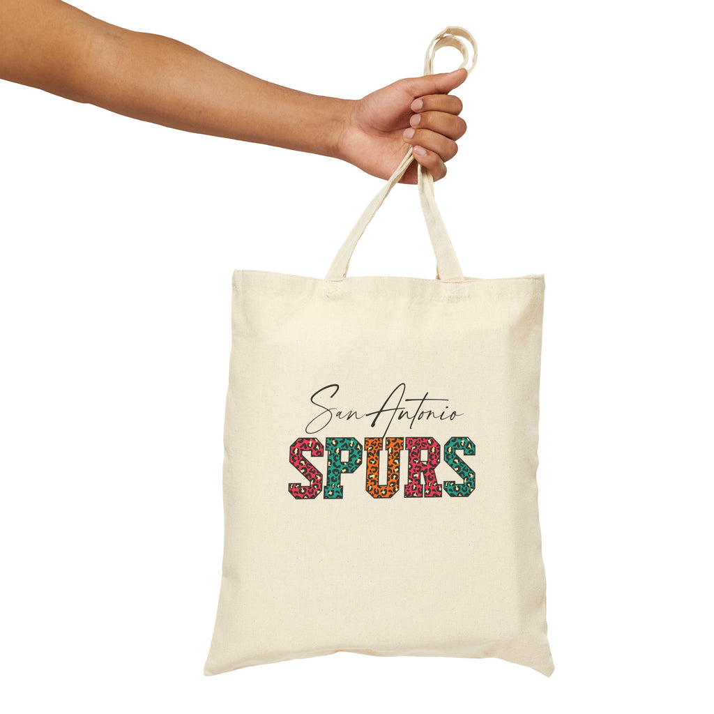 San Antonio Spurs Fiesta Leopard Lettering Tote Bag