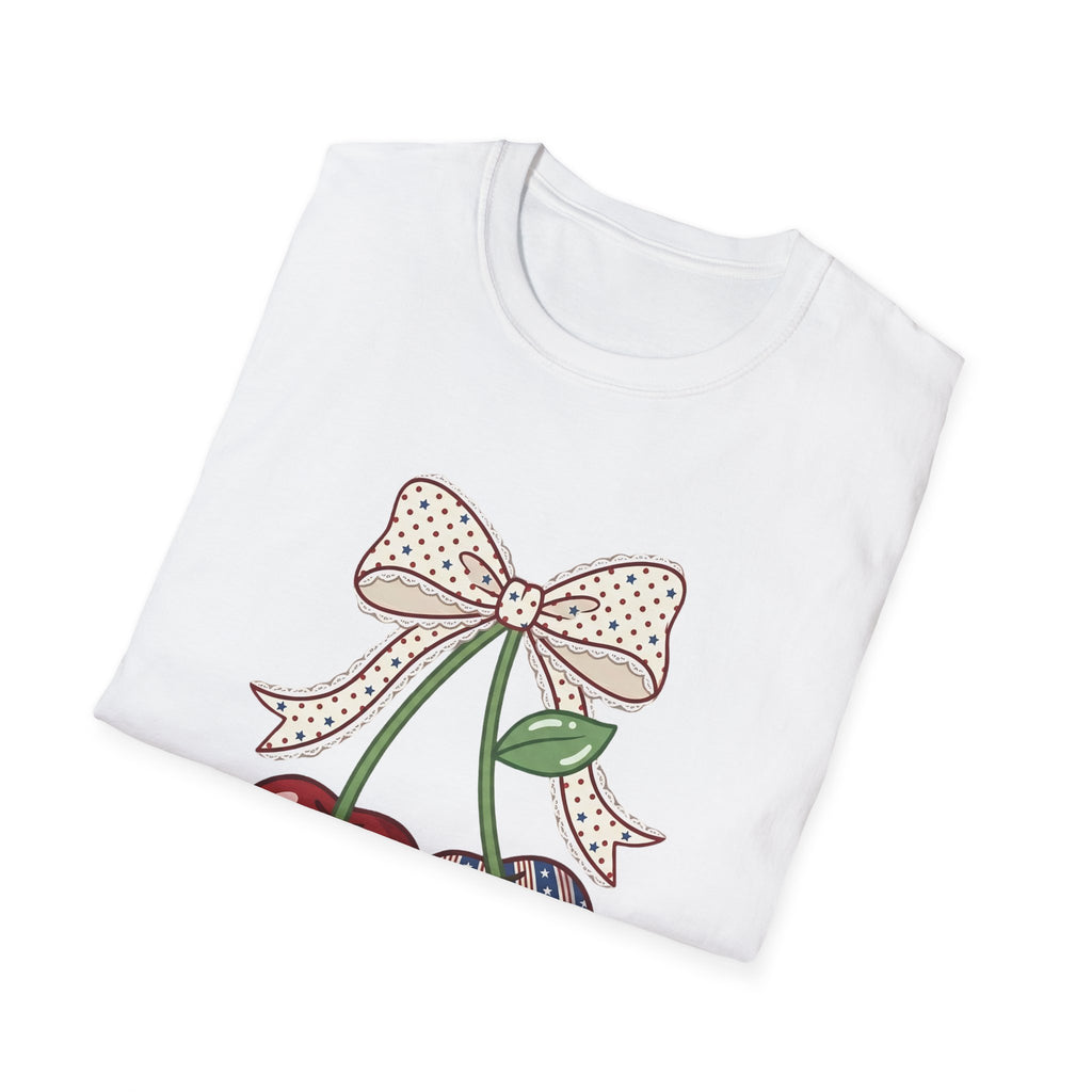Cute Vintage Cherry with Bow Graphic Tee