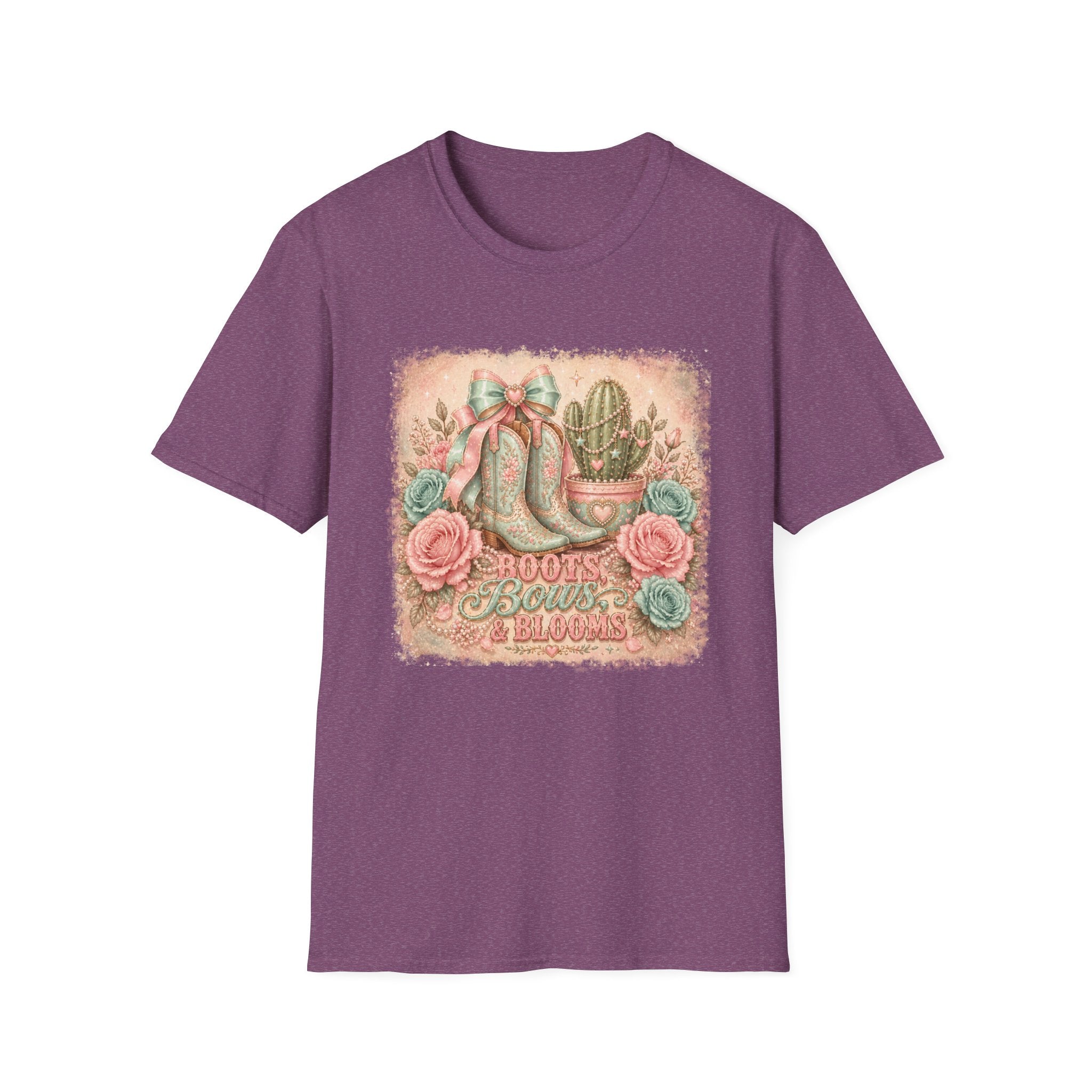 Cowgirl Boots & Cactus Floral Western Graphic Tee