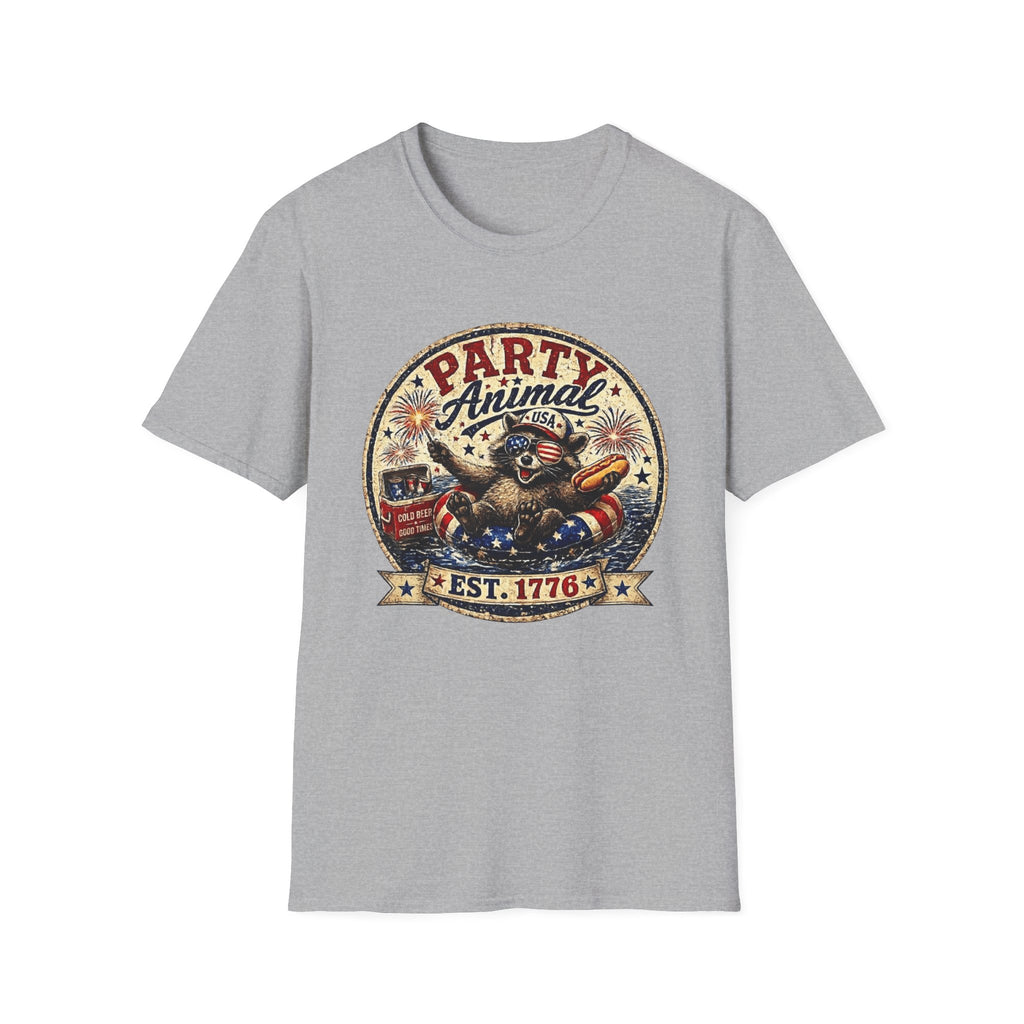 Party Animal T-Shirt — Patriotic 1776 Fourth of July Graphic Tee
