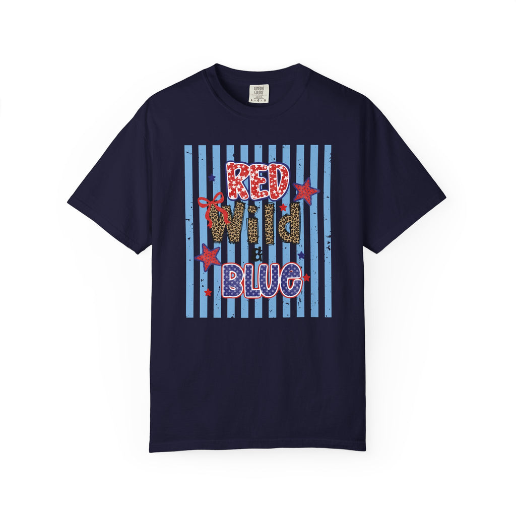 Red Wild & Blue Cheetah Print Patriotic Comfort Colors Tee