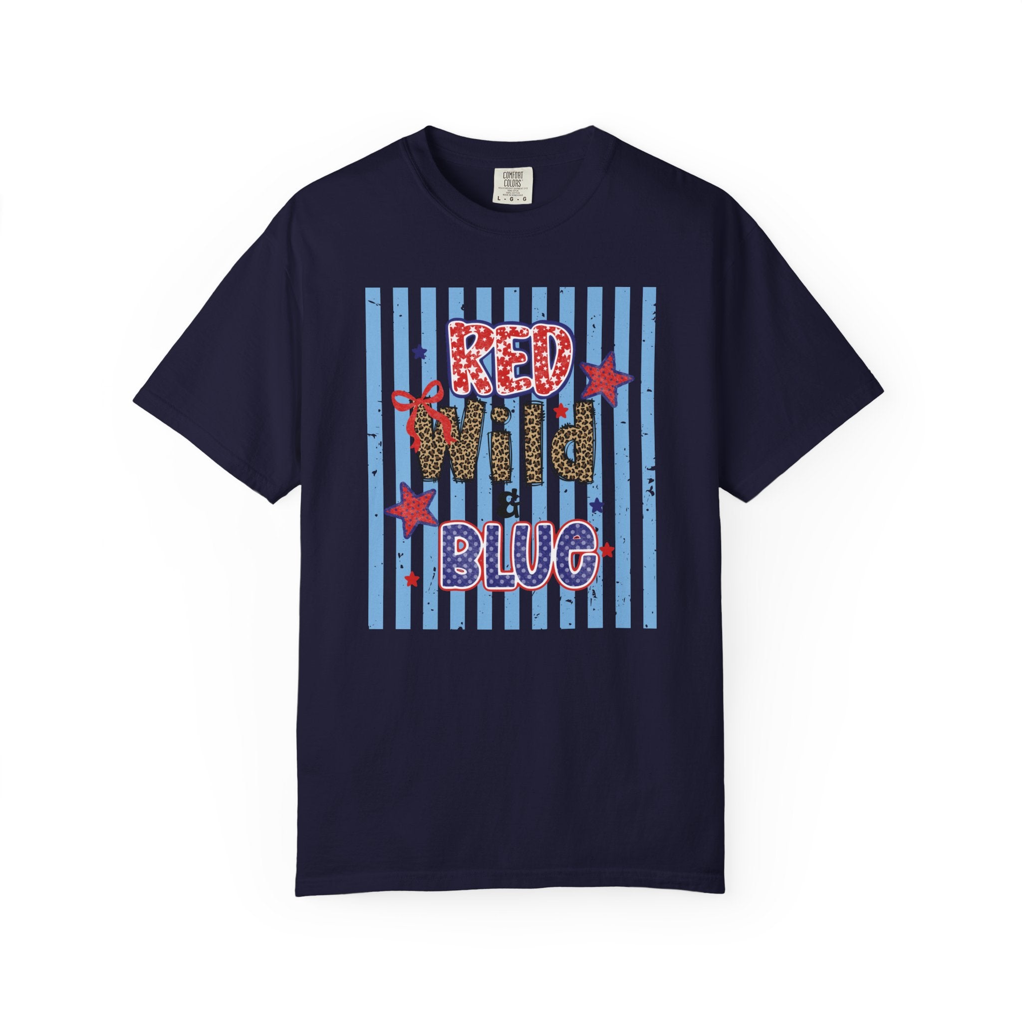 Red Wild & Blue Cheetah Print Patriotic Comfort Colors Tee