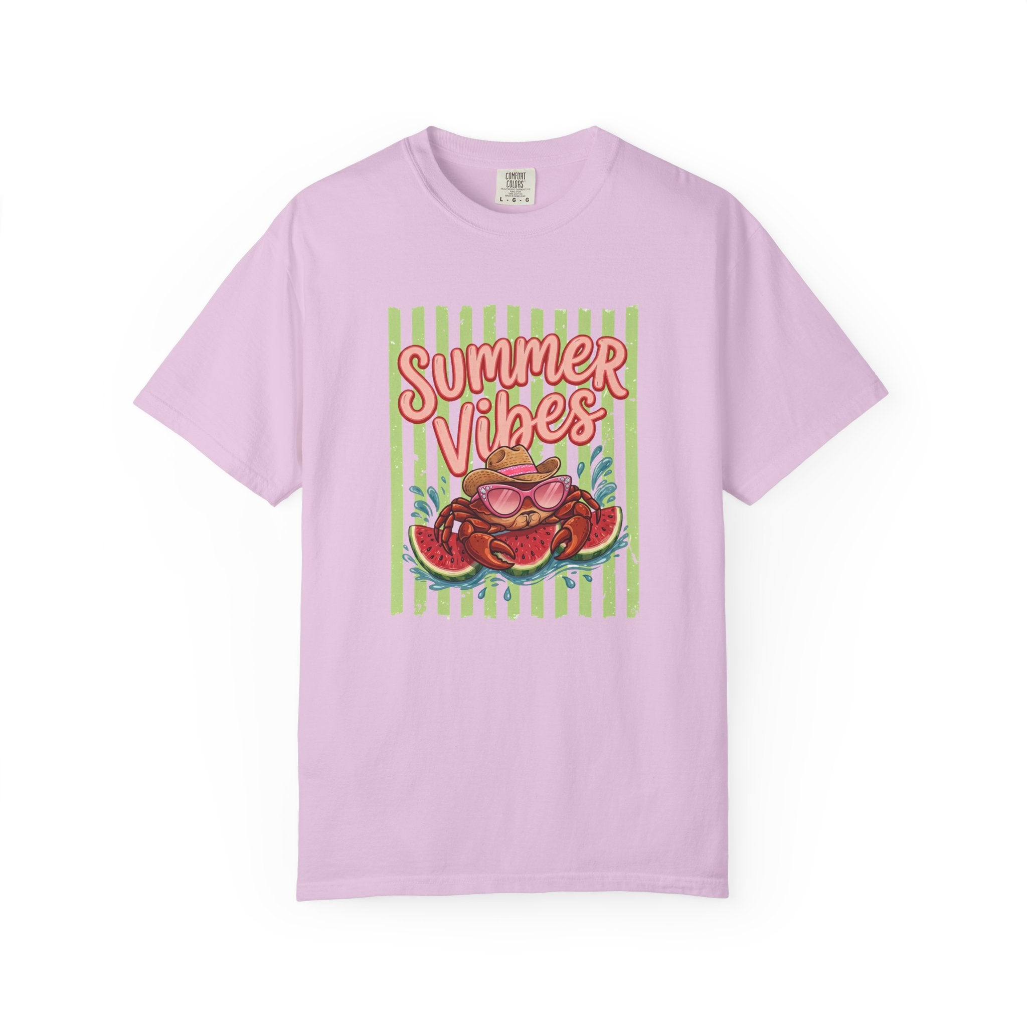 Summer Vibes Watermelon Crab Comfort Colors TShirt