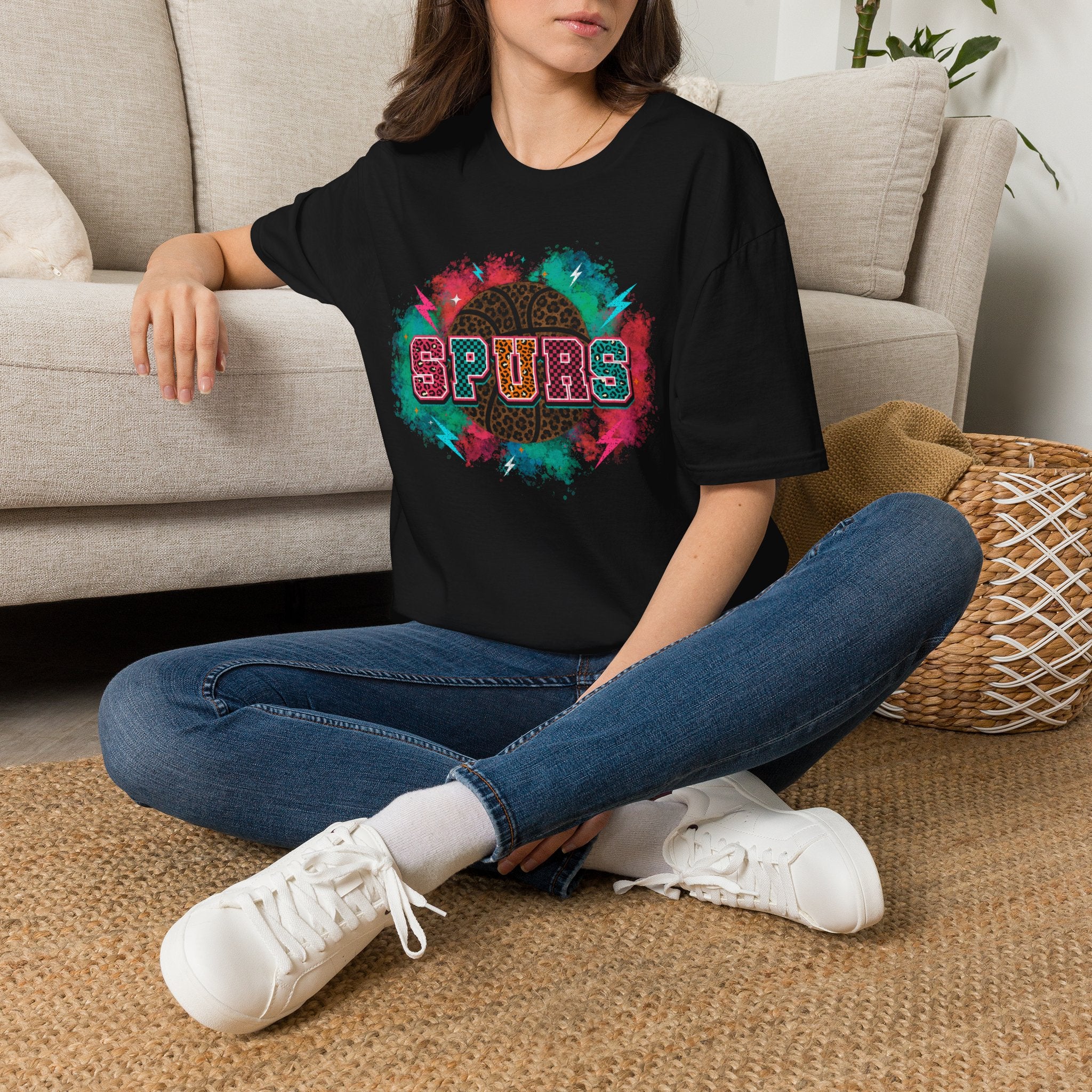 Colorful Leopard San Antonio Basketball TShirt