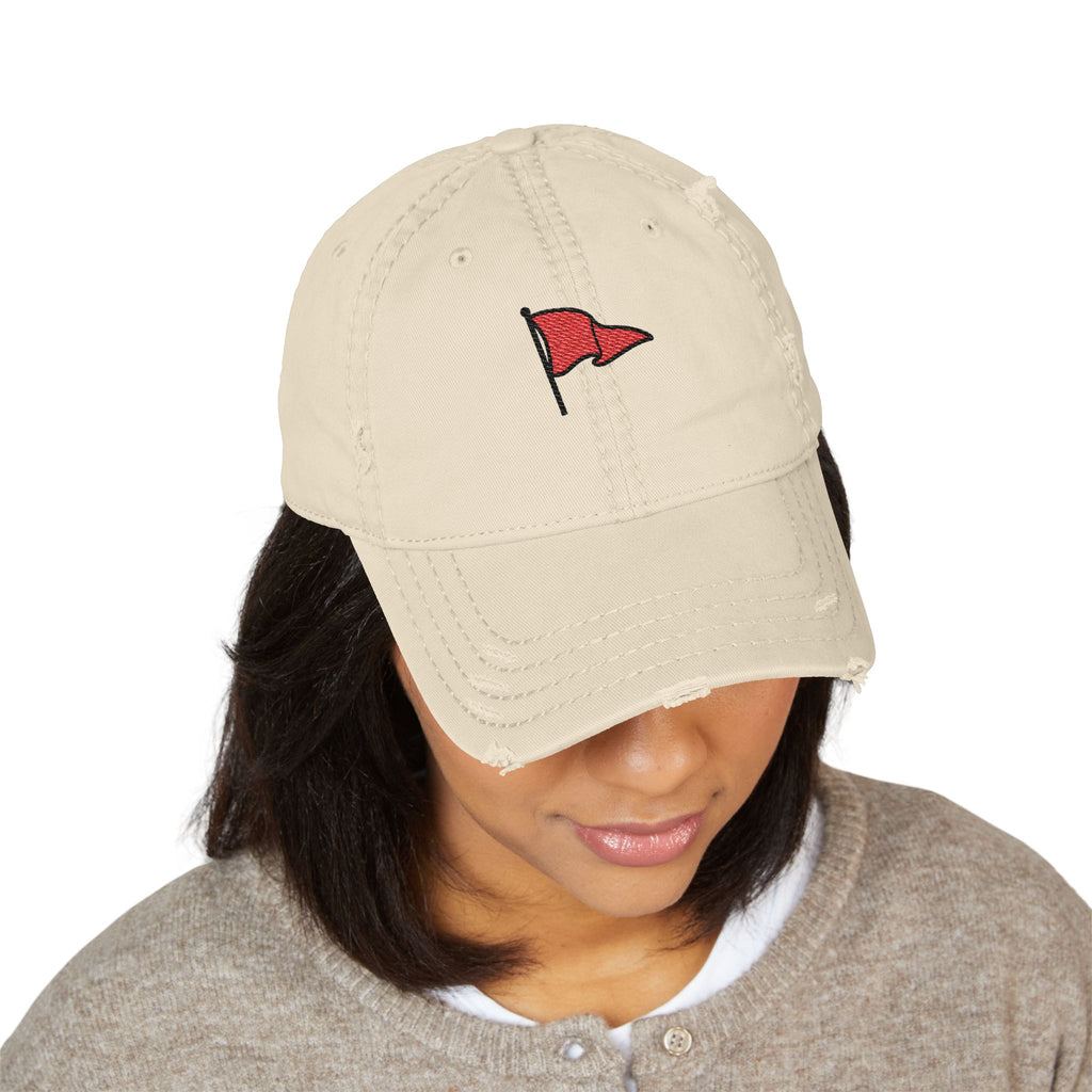 Distressed Embroidered Unisex Hat — Red Flag Golf Cap