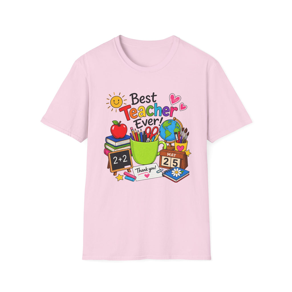 Teacher Appreciation T-Shirt – "Best Teacher Ever" Colorful Classroom Design
