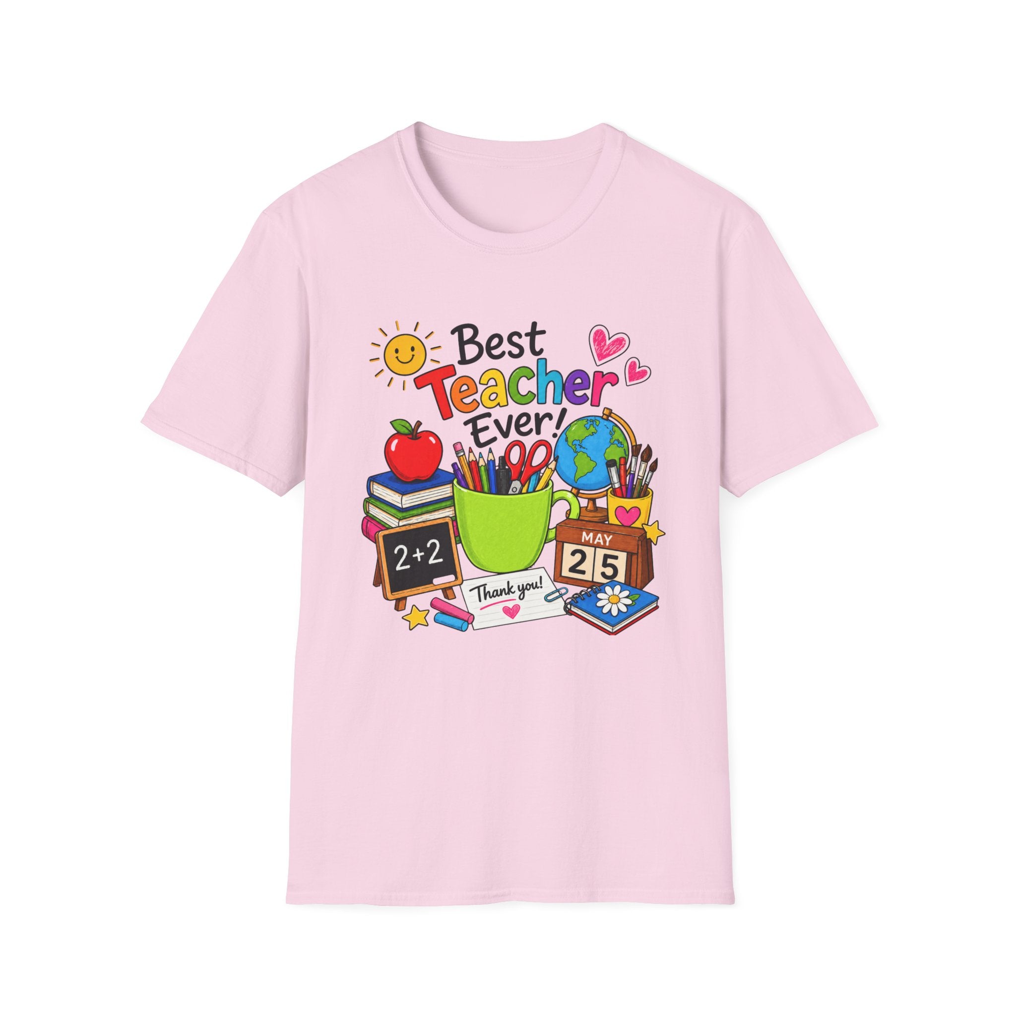 Teacher Appreciation T-Shirt – "Best Teacher Ever" Colorful Classroom Design