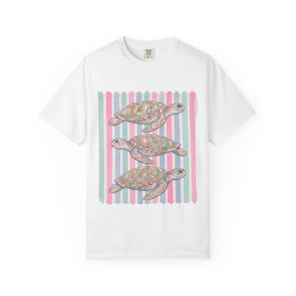 Sea Turtle Trio Pastel Beach Vibes Comfort Colors T-Shirt