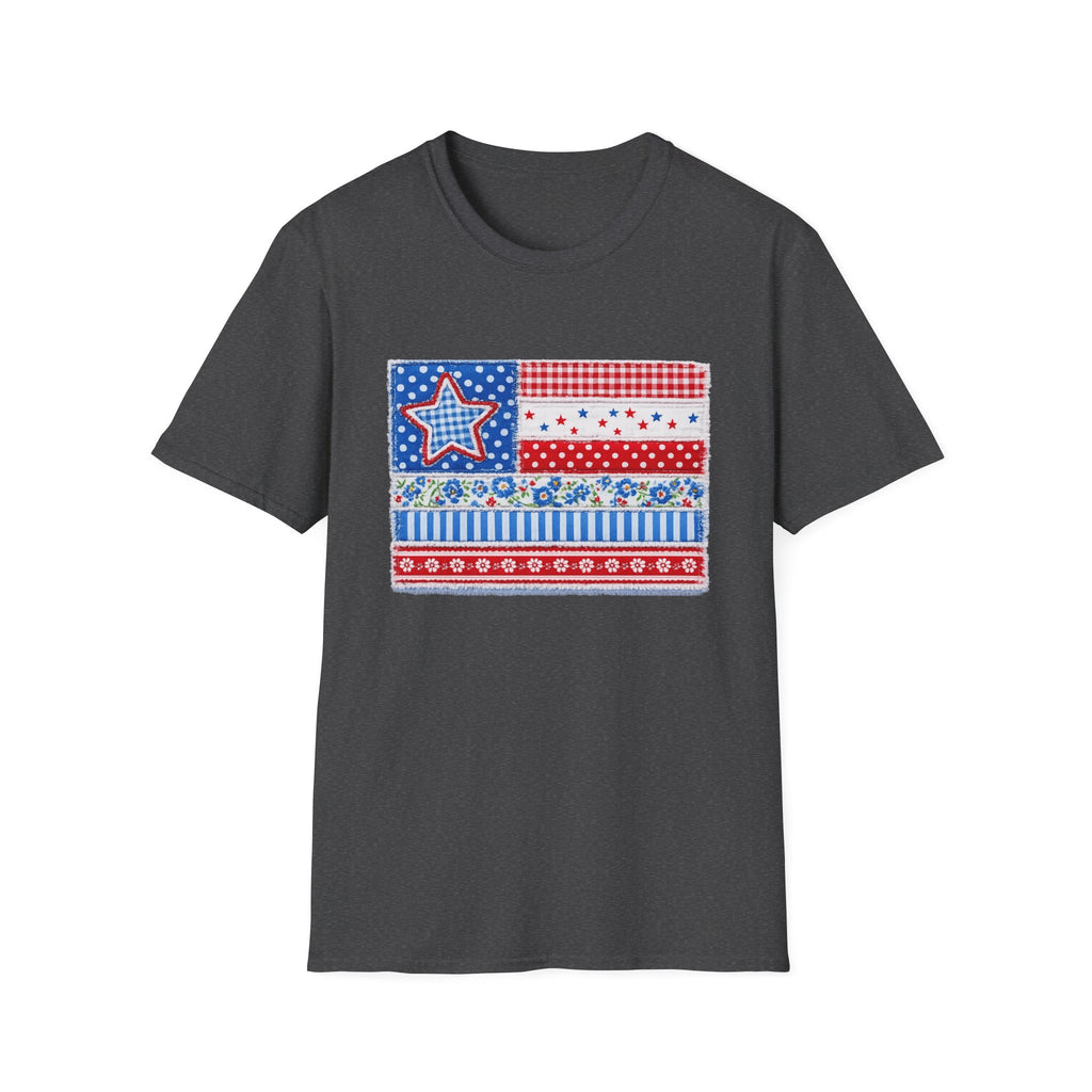 Patriotic Patchwork American Flag T-Shirt