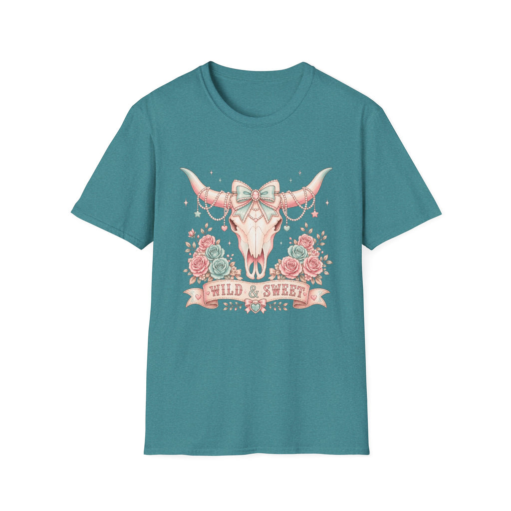 Western Coquette Floral Skull Graphic Tee