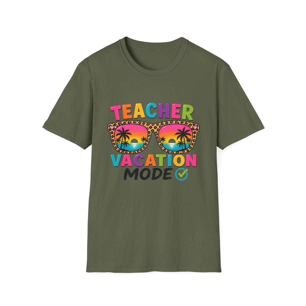 Teacher Vacation Mode T-Shirt — Tropical Sunglasses Graphic