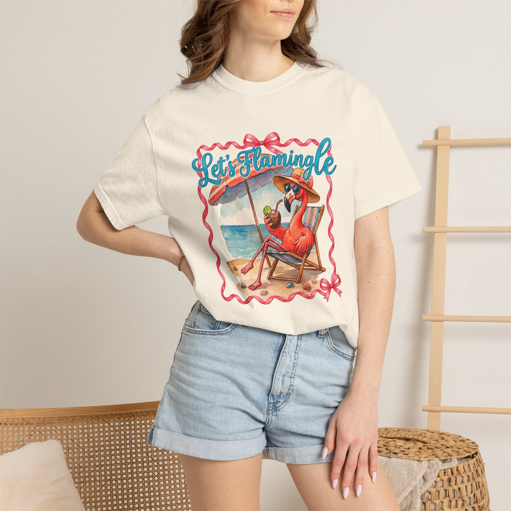 Let's Flamingle Retro Flamingo Beach Comfort Colors T-Shirt