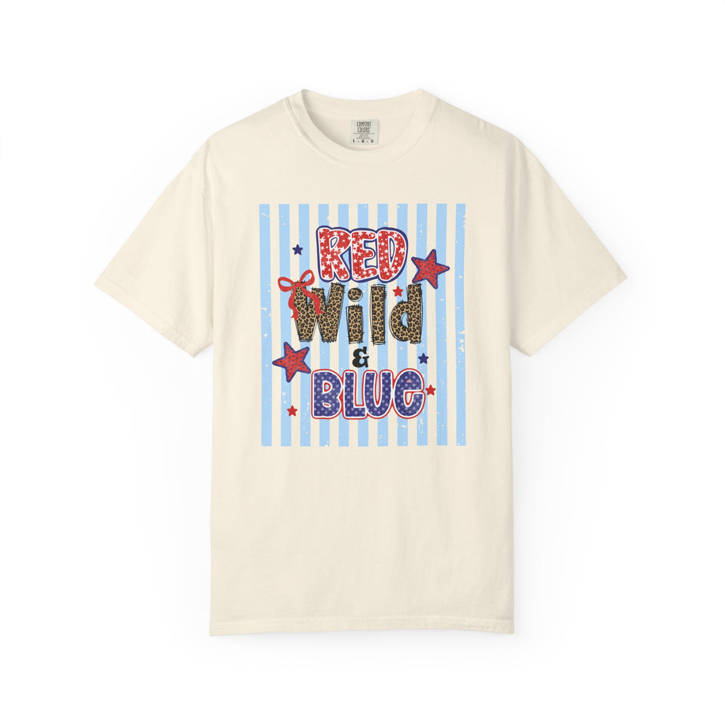 Red Wild & Blue Cheetah Print Patriotic Comfort Colors Tee