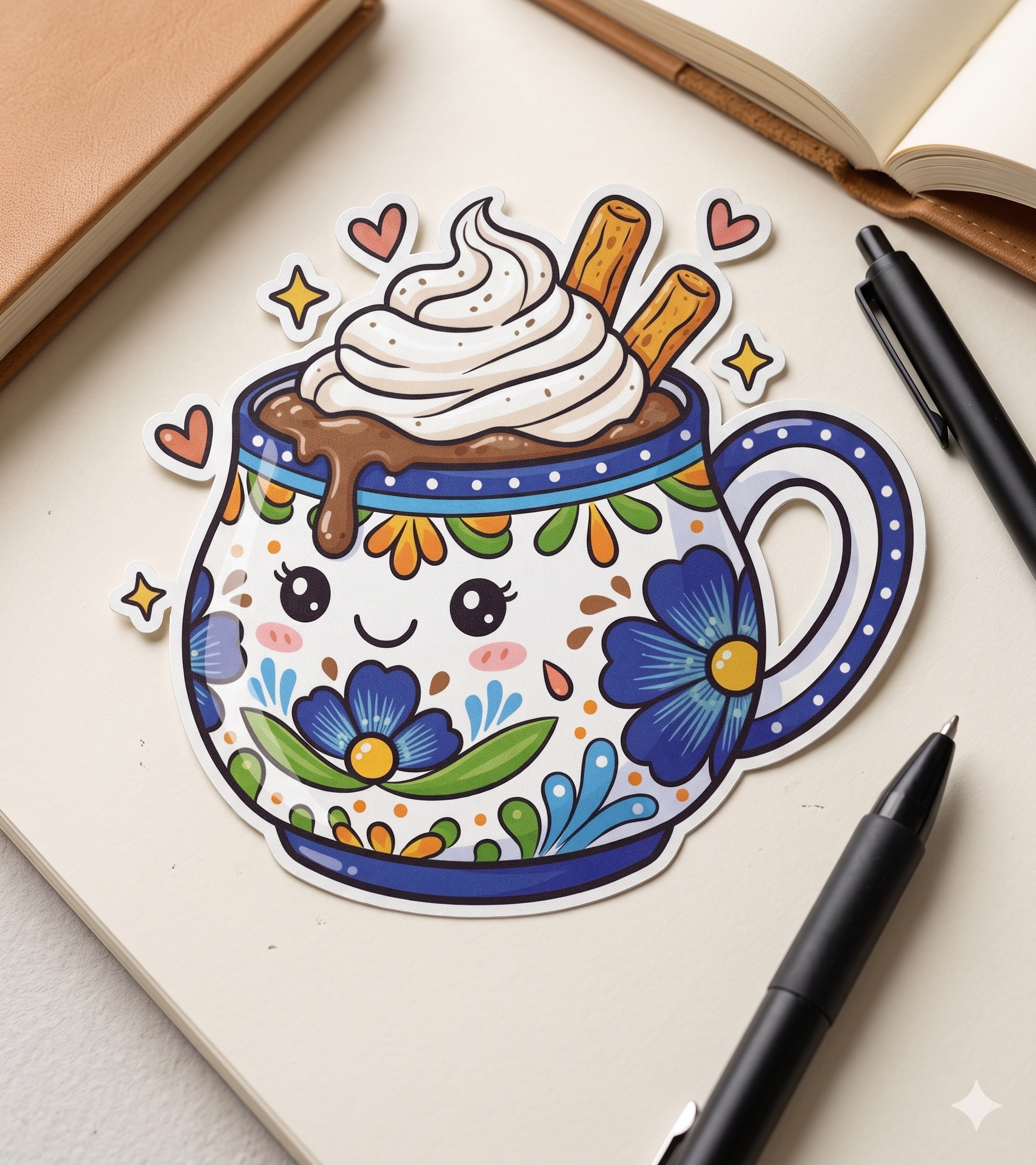 Mexican Talavera Mug Kawaii-PNG
