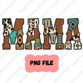 Western Vintage Patchwork Mama PNG