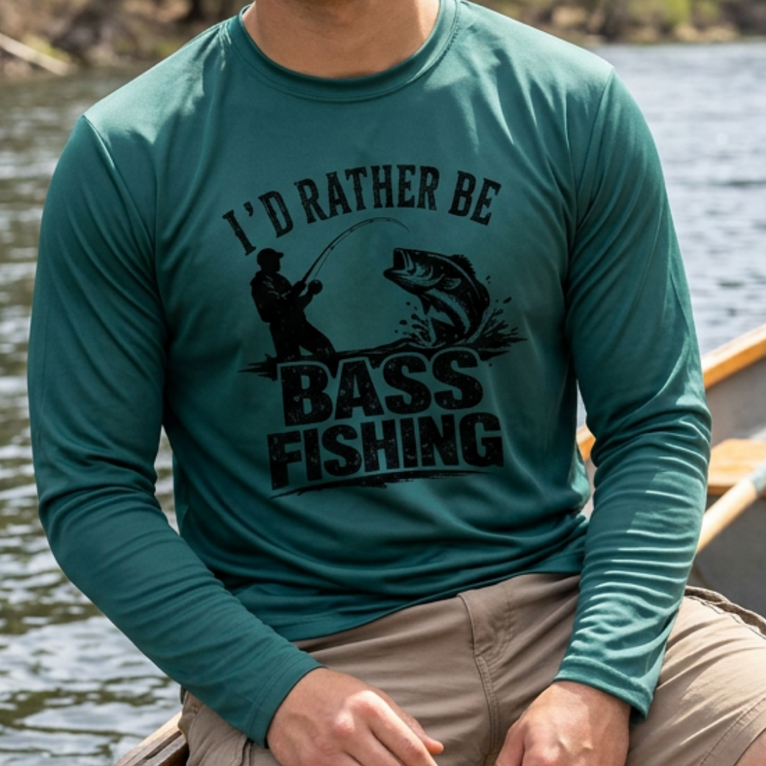 I'd Rather Be Bass Fishing Lightweight Long Sleeve Shirt